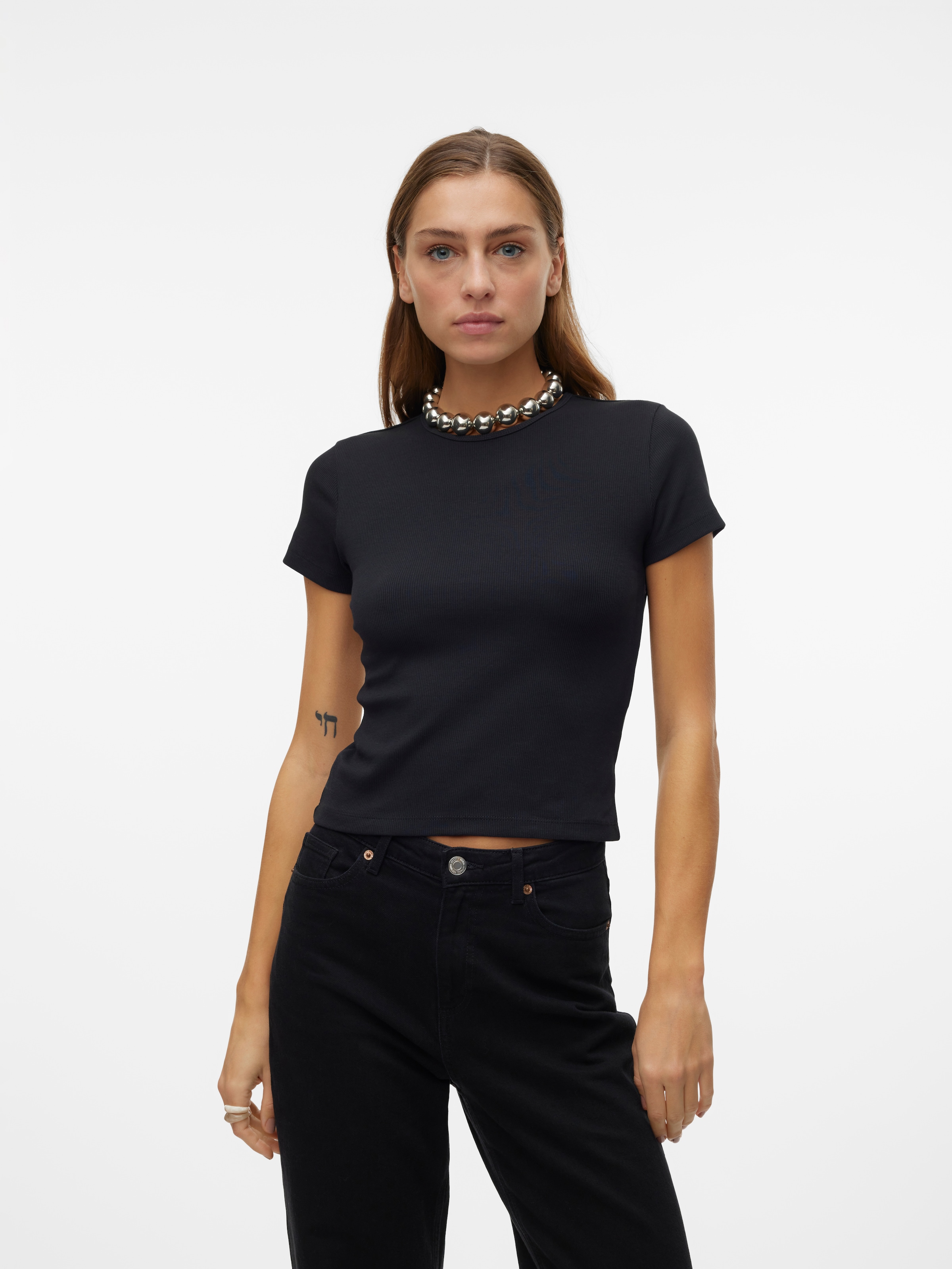 Vero Moda Kurzarmshirt »VMCHLOE SS SHORT TOP JRS NOOS« Baumwollmischung