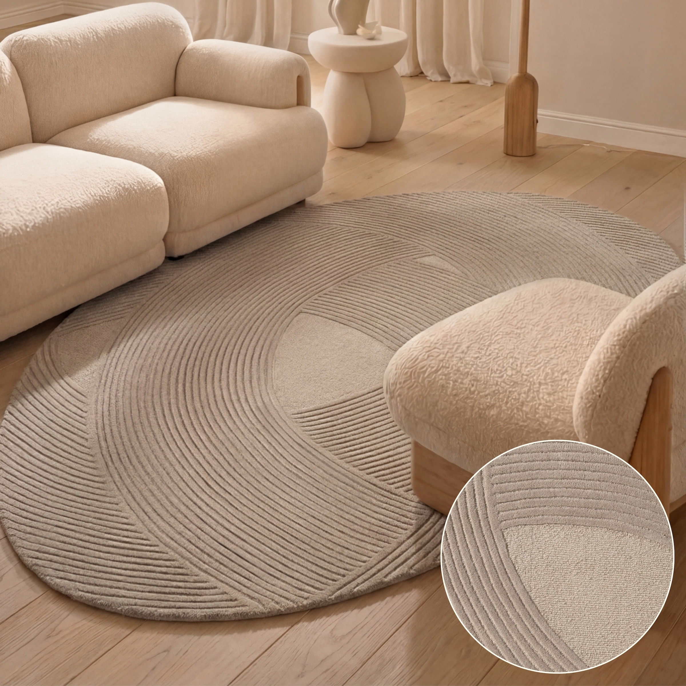 Ted Baker Tapis en laine »Wollteppich Victoria« Rectangulaire 18 mm Höhe tapis naturel laine, design relief, salon, chambre