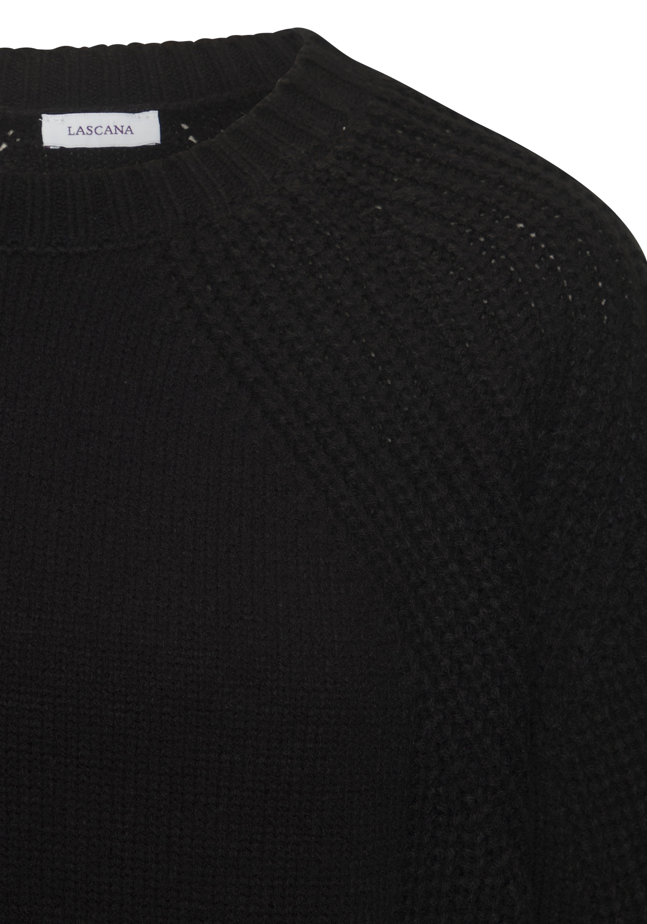LASCANA Pull en tricot mit Grobstrick-Details, Damen Pullover mit Rundhals