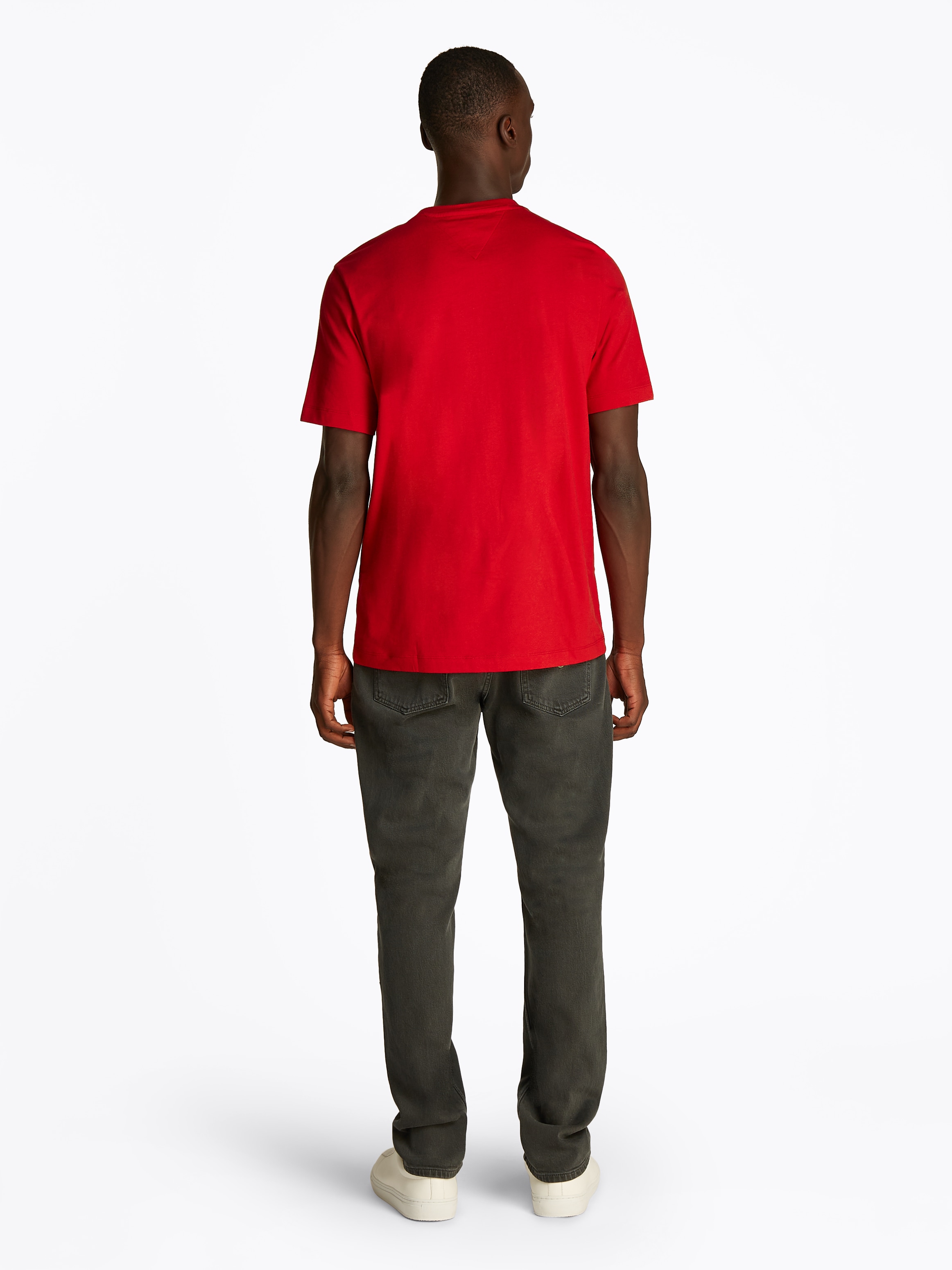Tommy Hilfiger T-shirt »ESSENTIAL REG FIT SOLID TEE mit Stickerei und Rundhals« unifarben, casual, regular fit, Baumwolle, Rundhals
