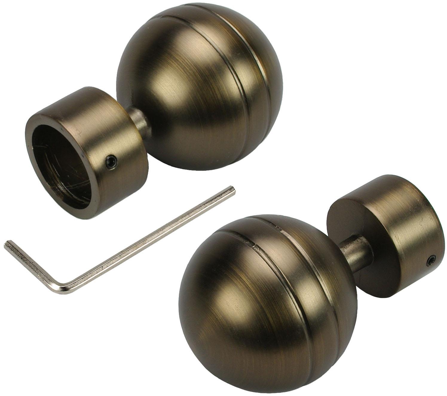 Liedeco Tringle à rideaux »CELKUGEL01SG1L« Ø 25 mm 1 läufig-läufig Fixmass 1-läufig im Fixmass Ø 25 mm