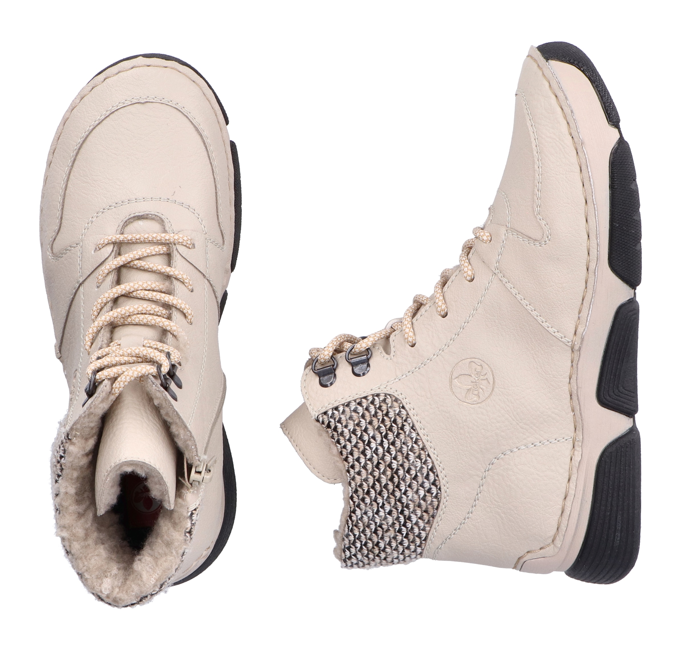 Rieker Bottes d'hiver  bottines à lacets, bottines avec fermeture éclair intérieure pratique