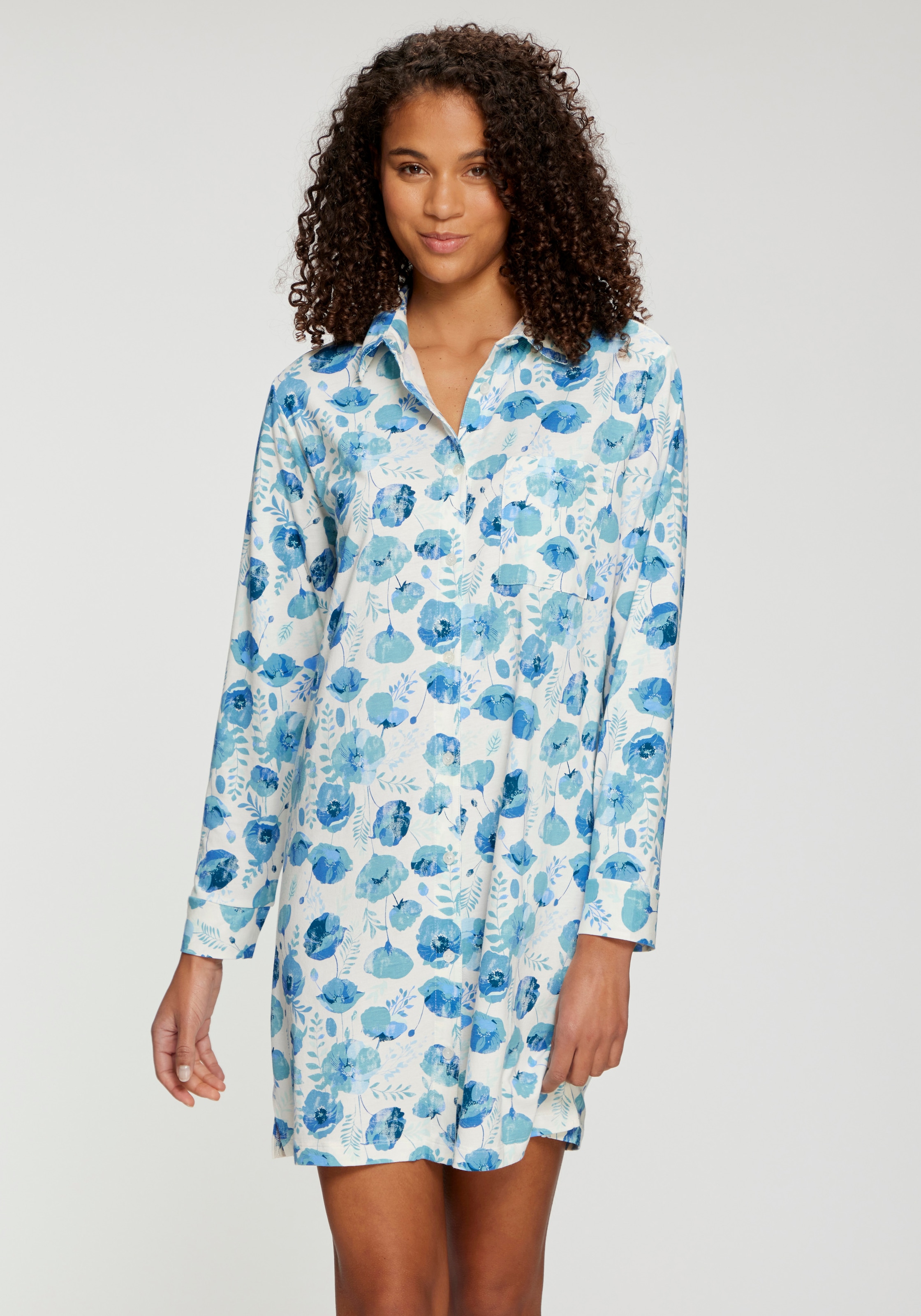 Vivance Dreams by Lascana Chemise de nuit 1 tlg. Poche poitrine avec patte de boutonnage continue