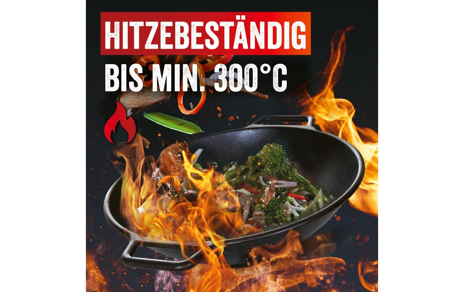 LANDMANN Wok »Grill-Wok Pure - Pfanne aus Gusseisen« Gusseisen