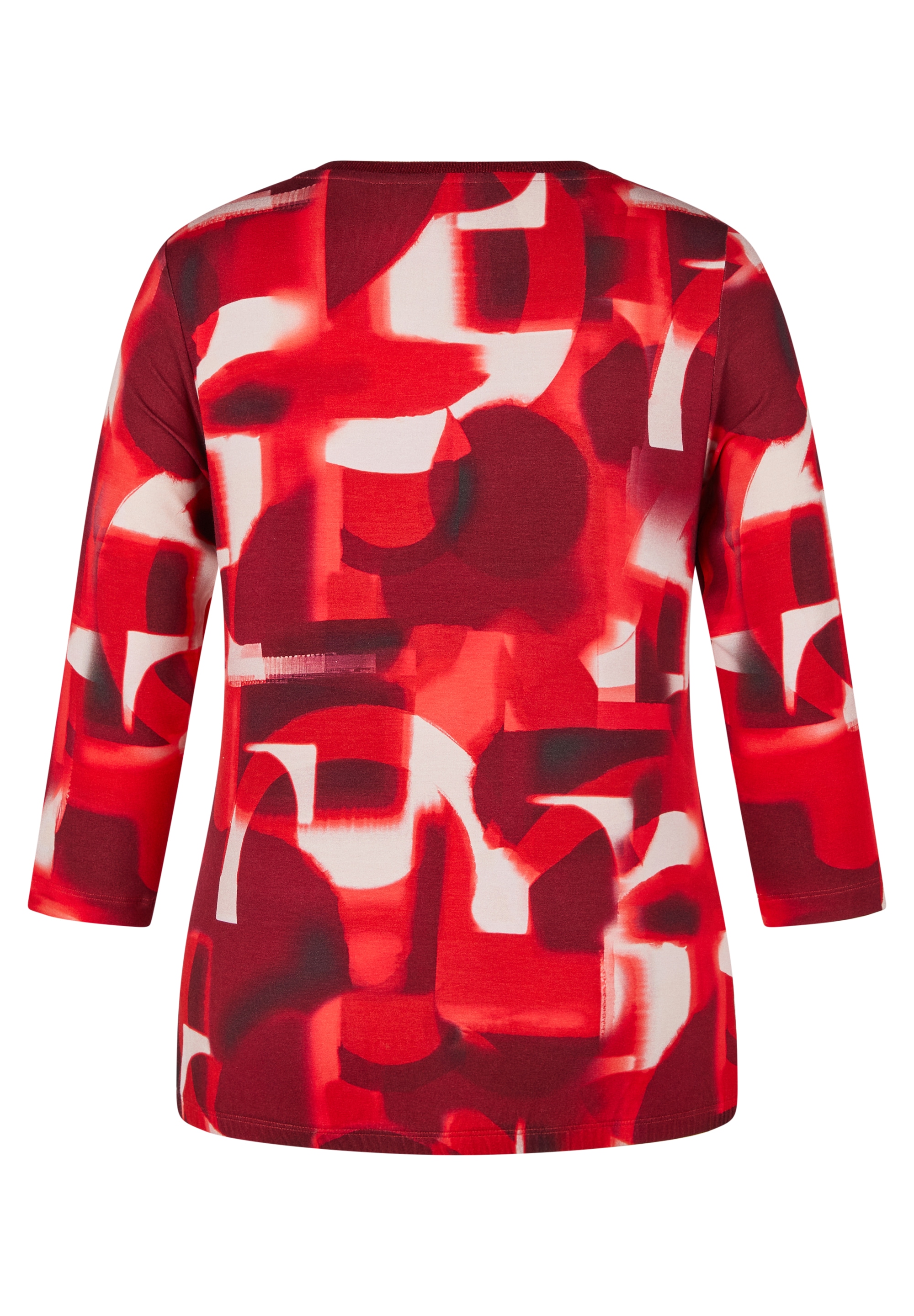 Rabe T-shirt à manches 3/4 mit grafischem Muster und Glitzer-Rundhals