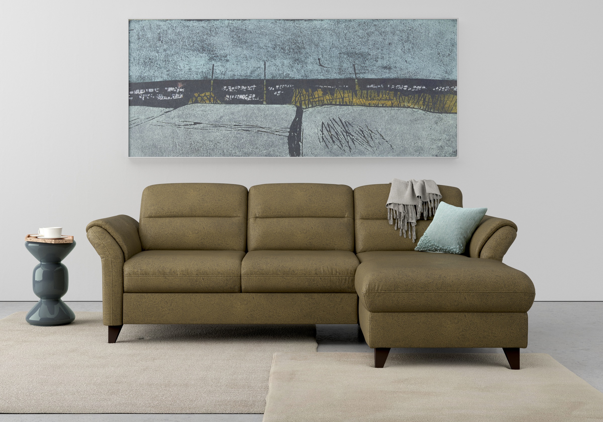 sit&more Ecksofa »Mellum L-Form« Federkern, wahlweise mit Bettfunktion, Bettkasten und Armteilfunktion