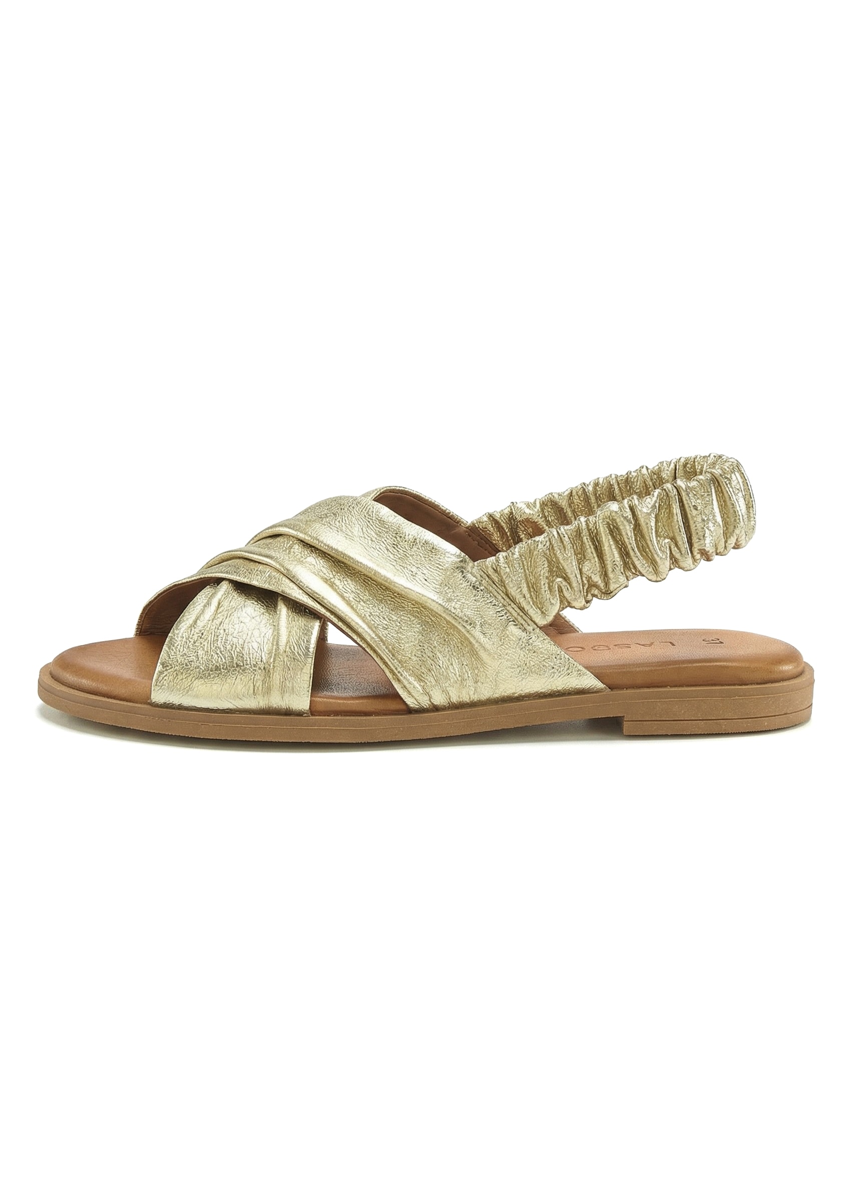 LASCANA Sandale »Sandalette, Sommerschuh, offener Schuh, Pantolette«  en cuir avec brides élastiques