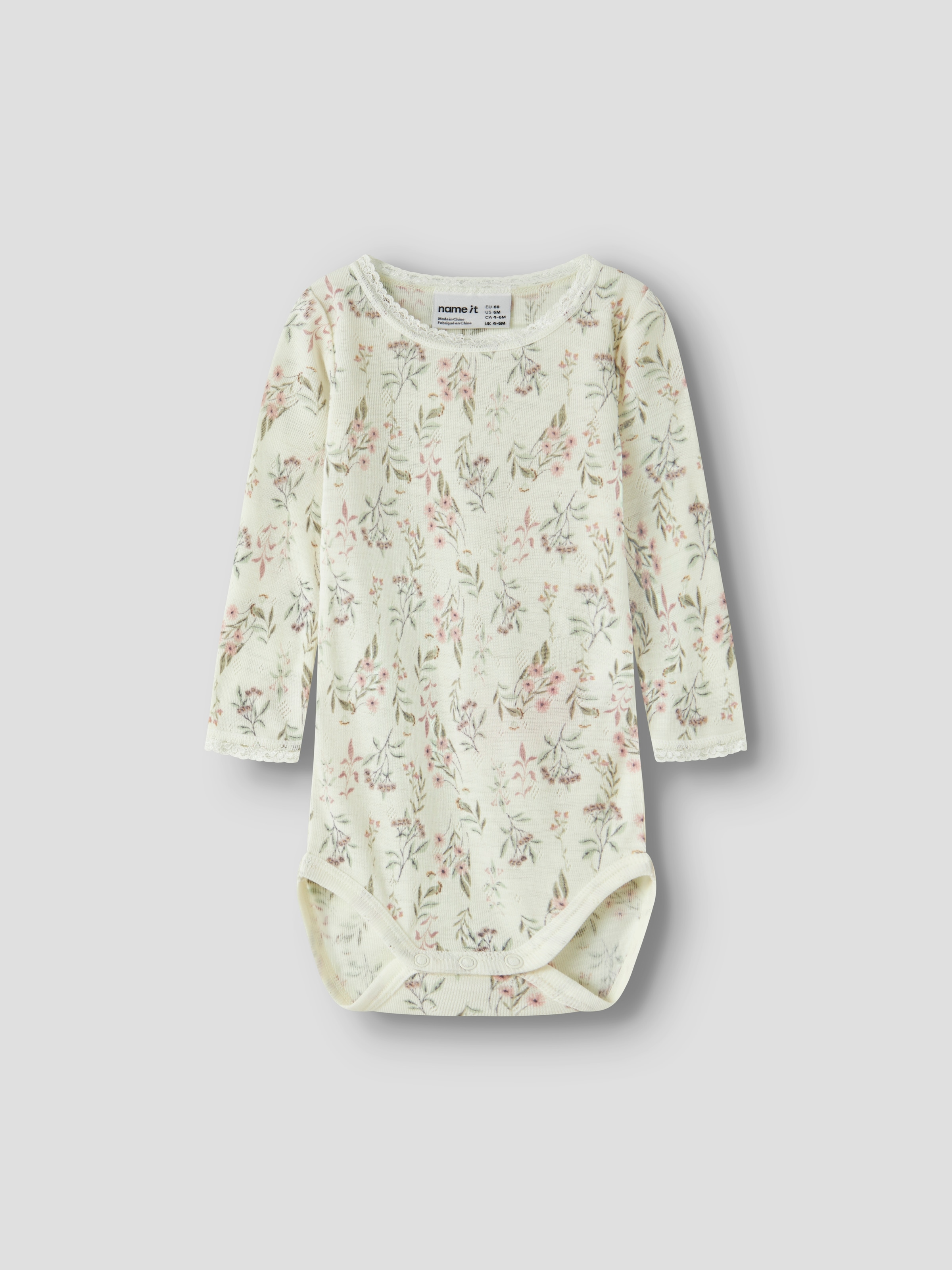 Name It Body à manches longues »NBFWANG WOOL NEEDLE LS BODY NOOS« Laine