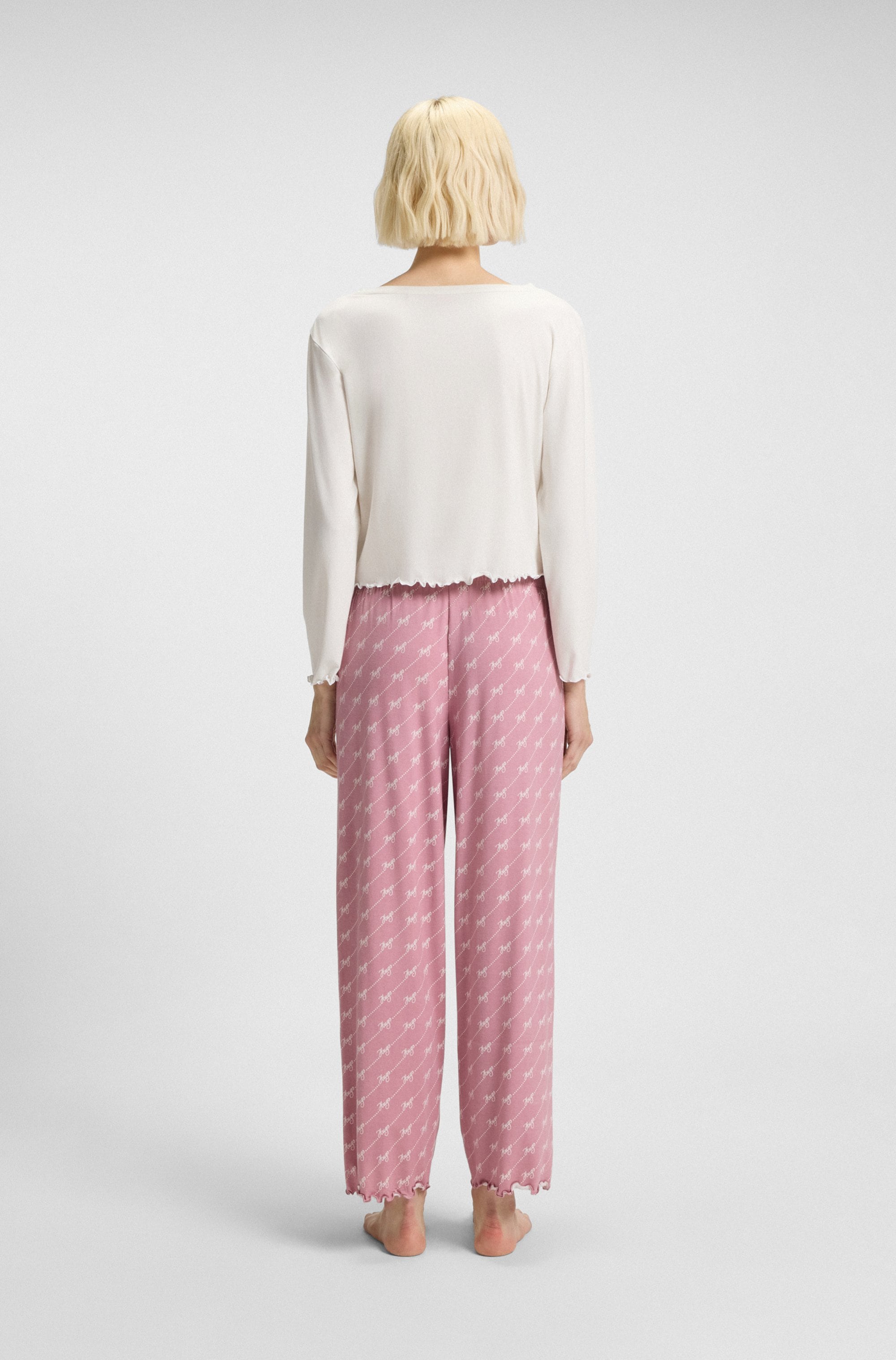 HUGO Underwear Haut de pyjama , aus Stretch-Jersey mit Logo-Artwork, regular fit, Rundhals
