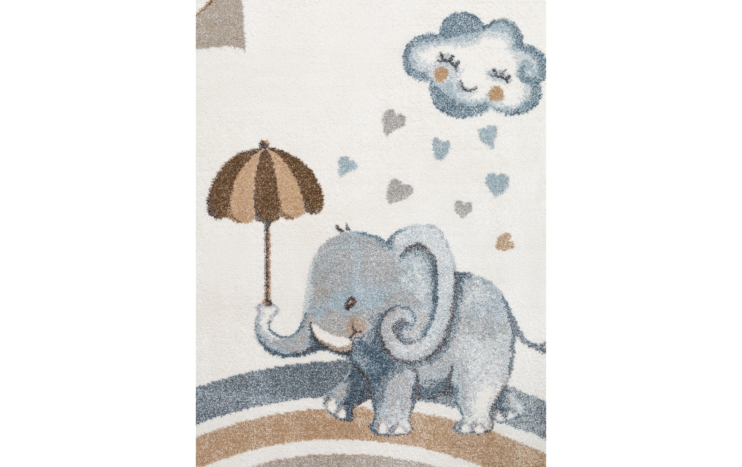 Villeroy & Boch Tapis pour enfants »Walk like an Elephant Rainy Party Teppich« Rectangulaire 9 mm Höhe Spielteppich weich, Kinderzimmer, Boho Kids Spielunterlage, Tieremotiv