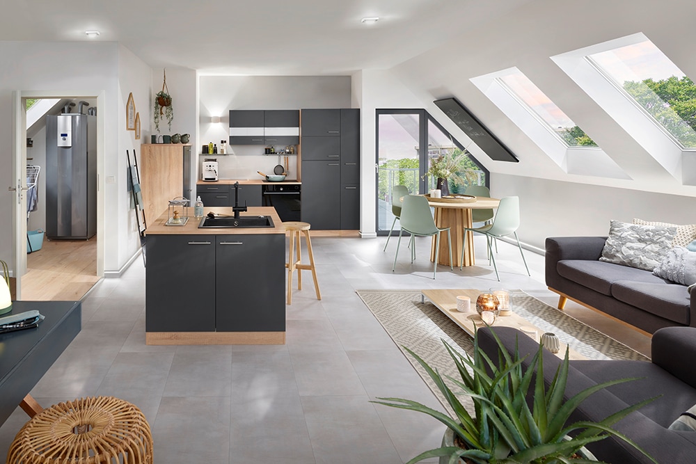 RESPEKTA Meuble évier »Merle« Breite 100 cm, Soft-Close, Griffe aus Metall, 85 cm Arbeitshöhe