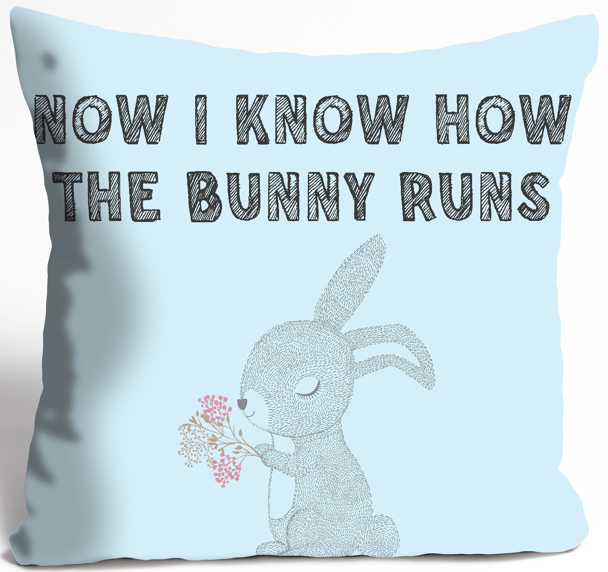 queence Dekokissen »NOW I KNOW HOW THE BUNNY RUNS« Kissenhülle ohne Füllung, 1 Stück