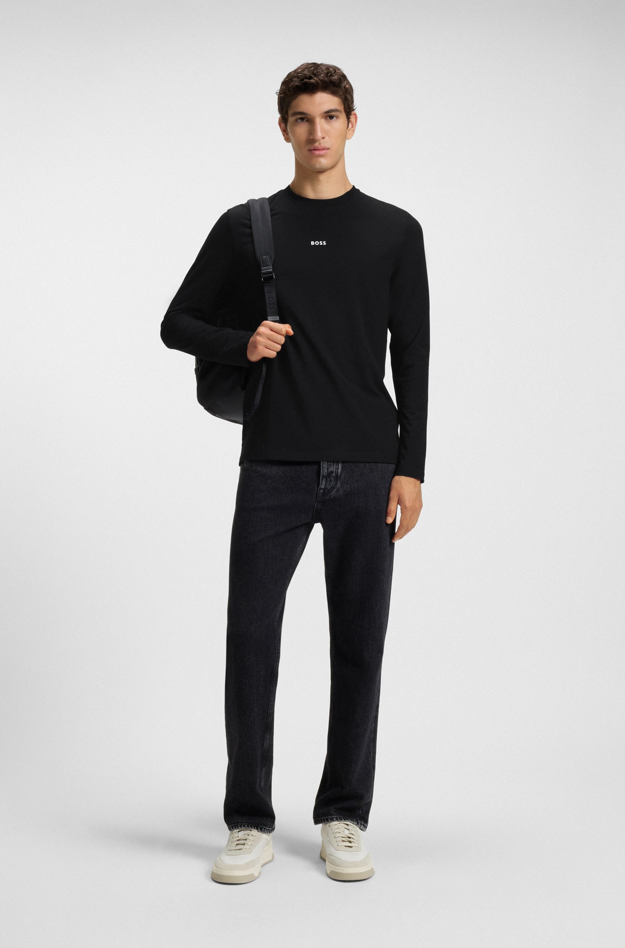 BOSS ORANGE T-shirt à manches longues »TChark« mit Logo-Schriftzug