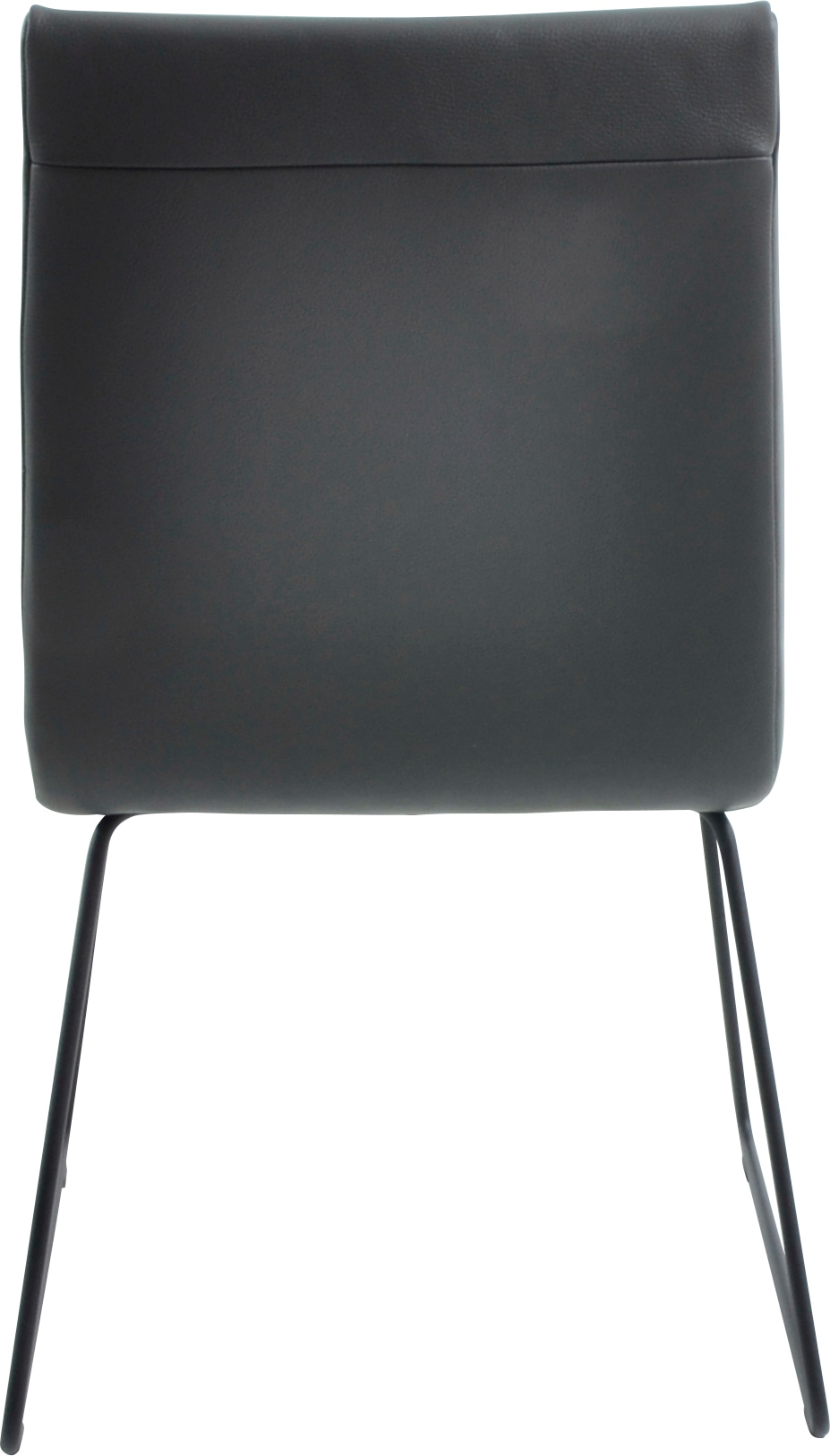 K+W Komfort & Wohnen Chaise de salle à manger »Creso Lederstuhl« () avec coussin d'assise et patin rond en métal noir structuré