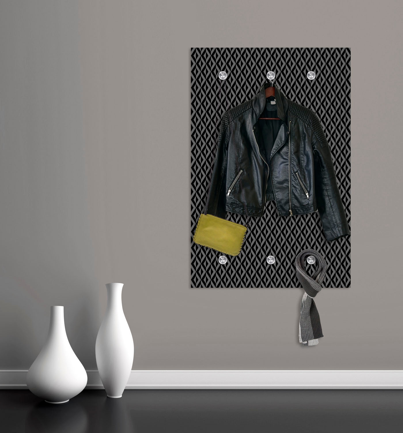 queence Garderobenleiste »Muster« mit 6 Haken, 80 x 120 cm