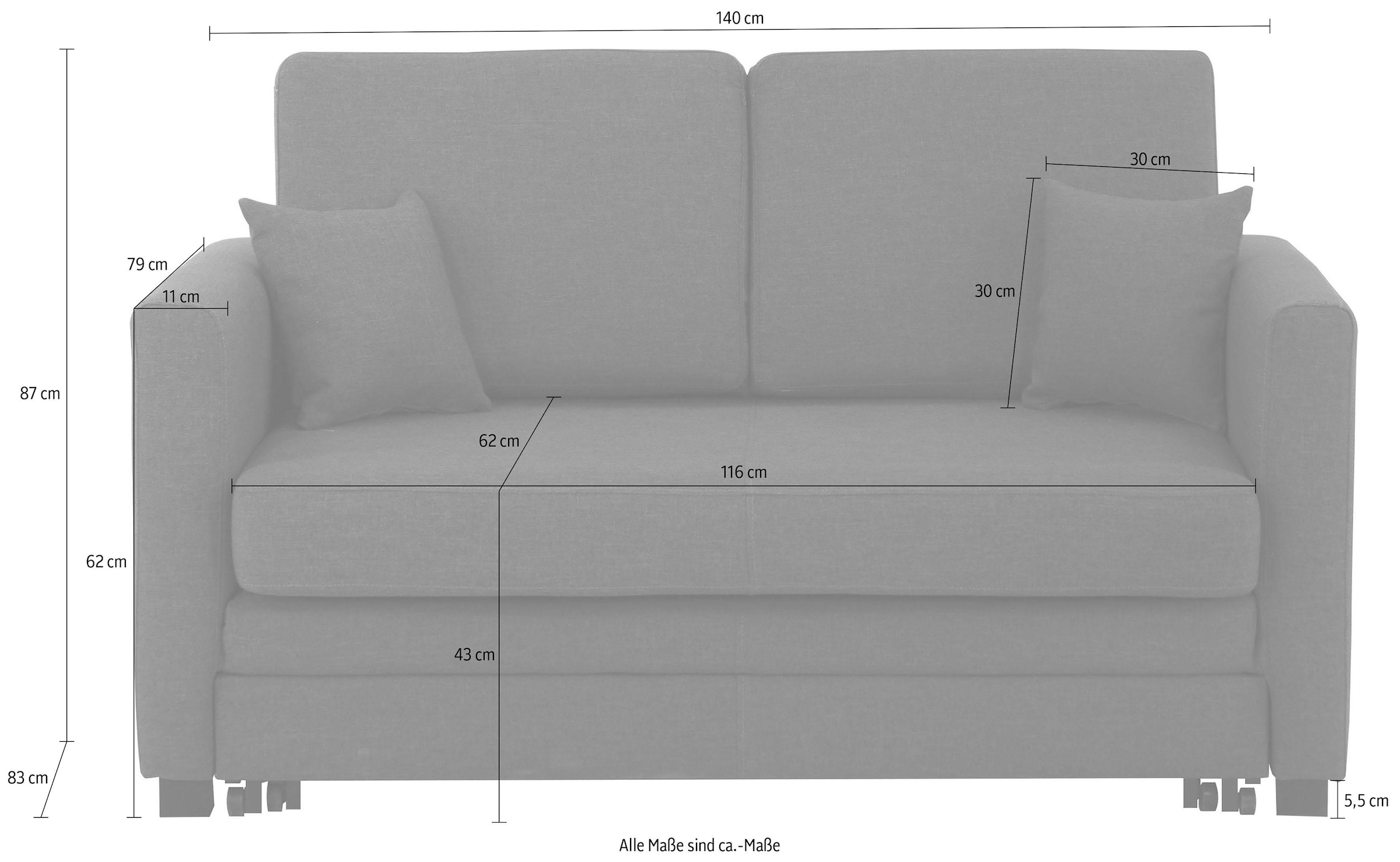 Home affaire 2-Sitzer »Mexico« mit ausziehbarer Schlaffunktion