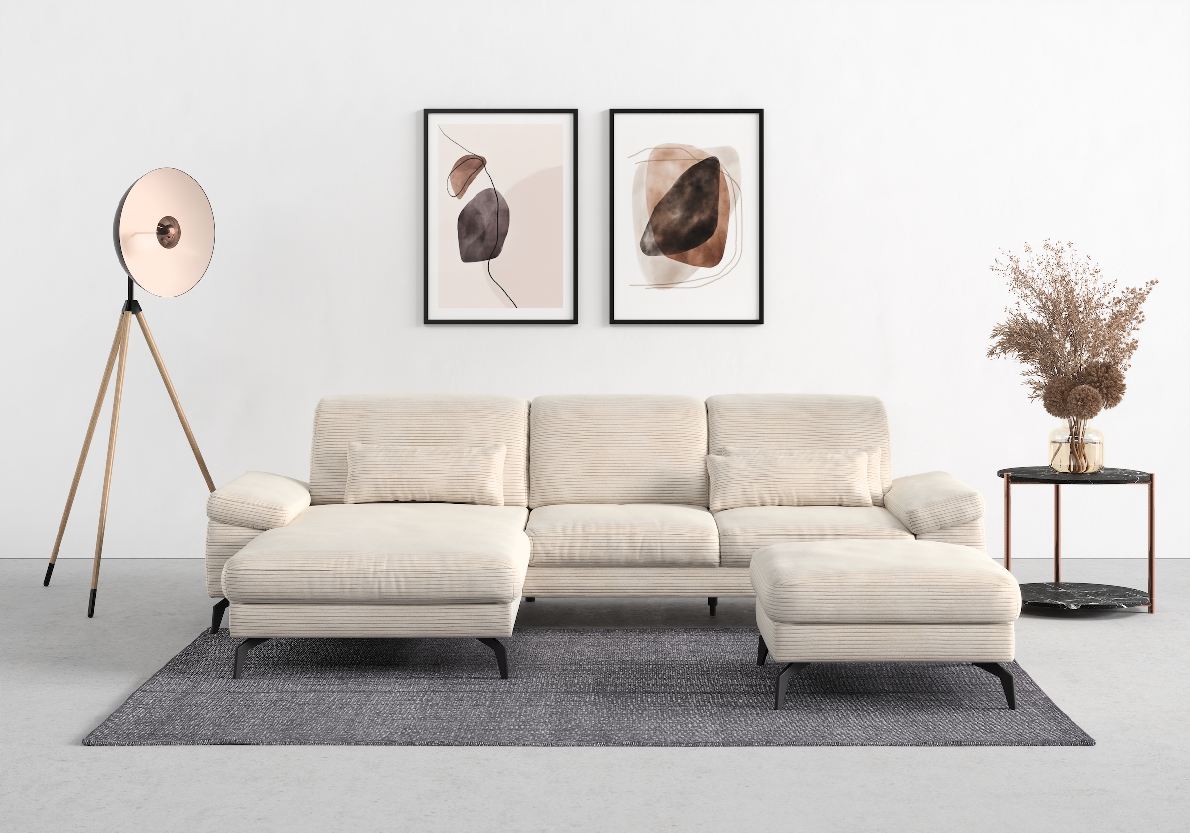 sit&more Canapé d'angle »Cabana L-Form« Recamiere, wahlweise mit Sitztiefen-, Armlehnen- und Kopfteilfunktion