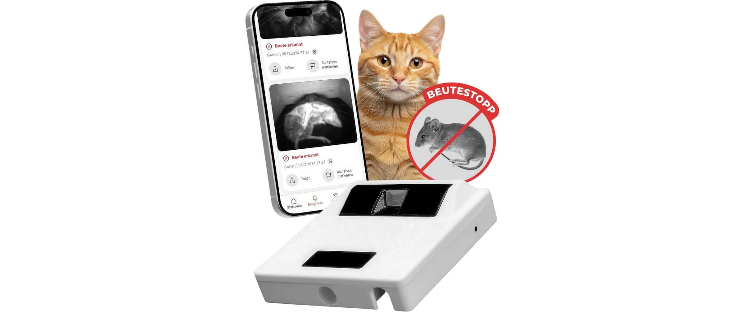   Chatière »Zeromouse ZeroMOUSE 2.0 zur« KI Beutestopp für RFID Katzenklappen
