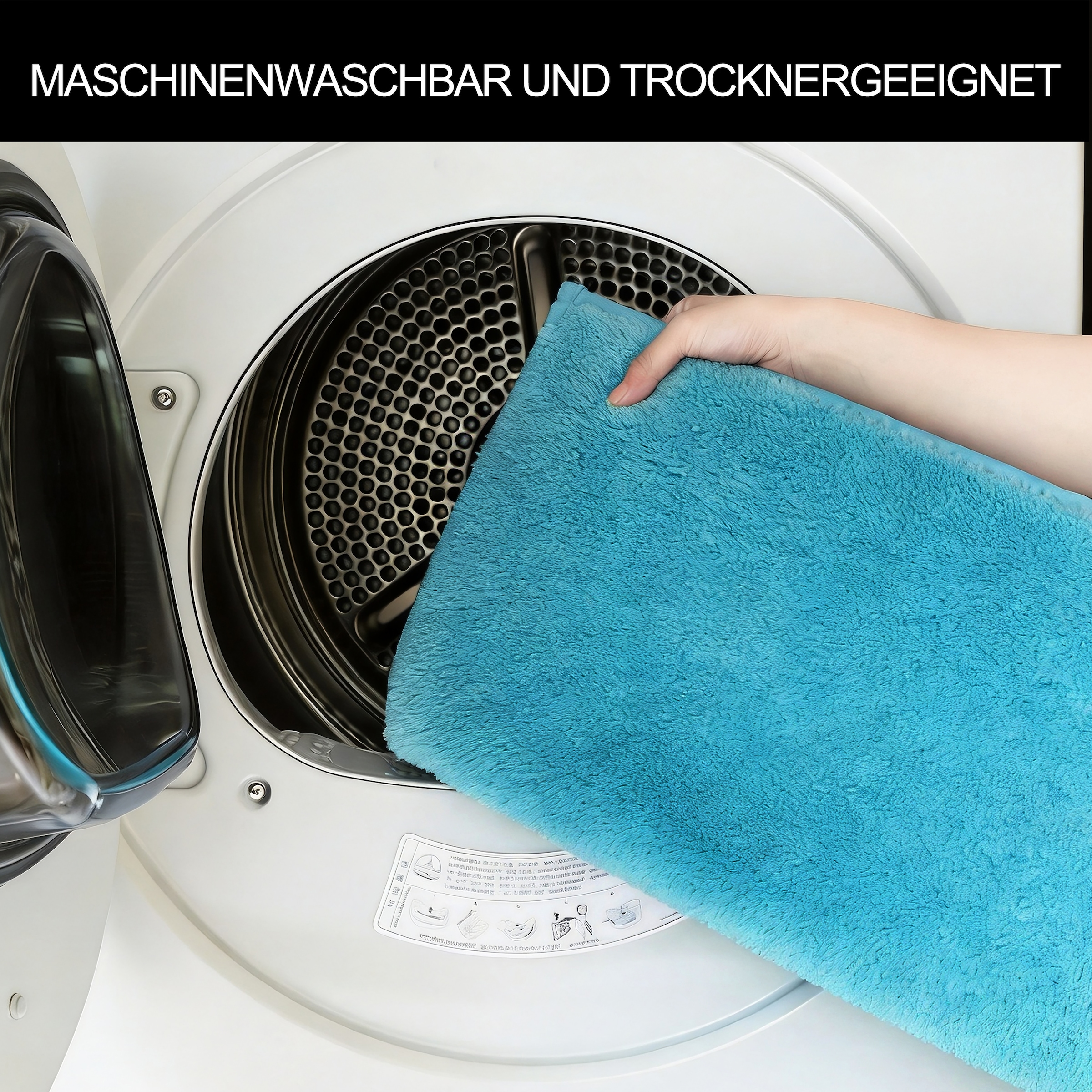GOODproduct Tapis de bain »Cali, Badvorleger, Badezimmer Teppich, Duschvorleger« Höhe 10 mm revêtement antidérapant Séchage rapide | compatible chauffage au sol doux, couleurs unies, disponible aussi en tapis