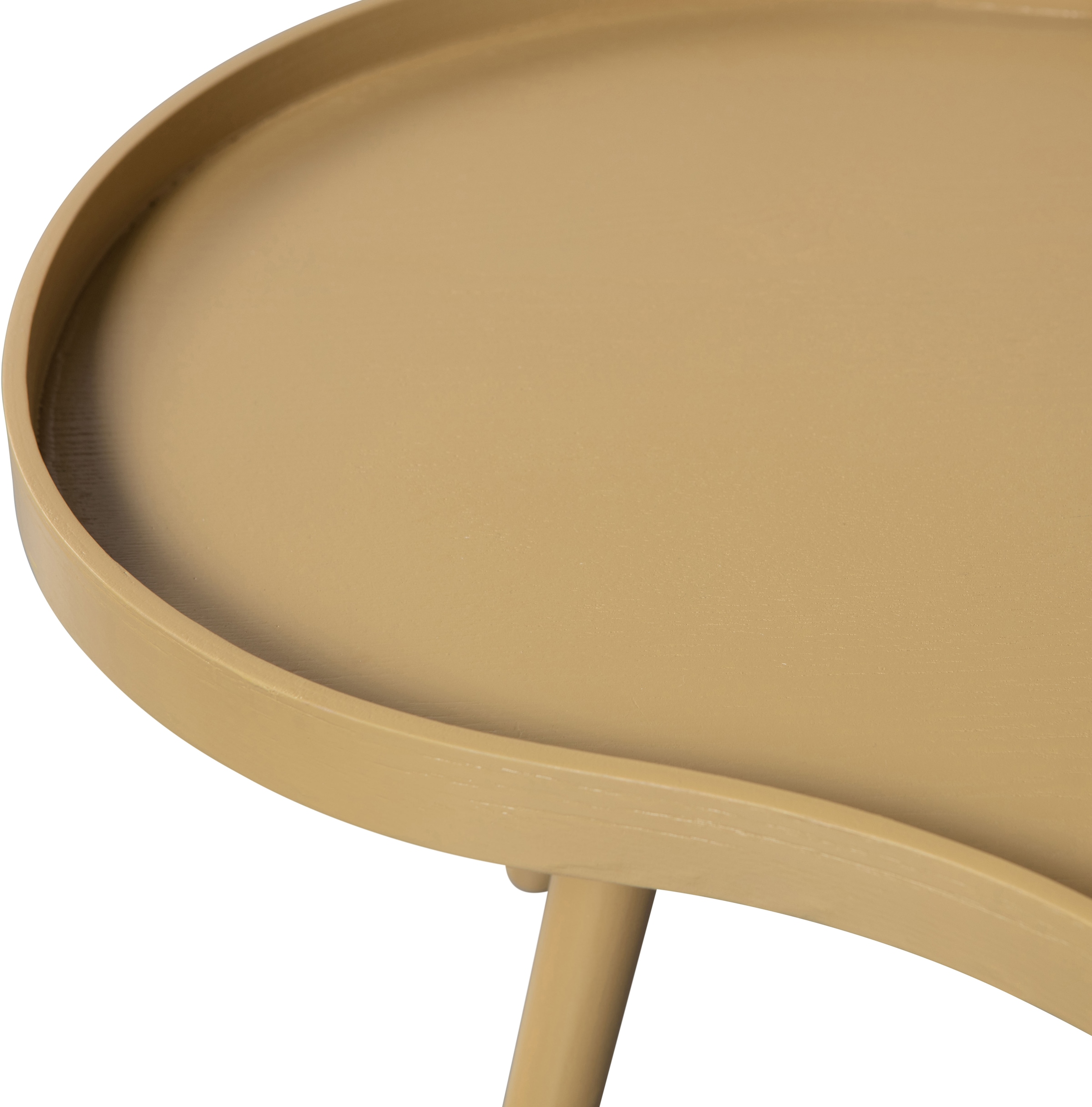 WOOOD Beistelltisch »Mae aus MDF und Kiefernholz mit umlaufender Randerhöhung 100x58x35 cm« Rand 2 cm hoch, Tragkraft 5 kg, Beine konisch von Ø3 auf Ø1,5 cm