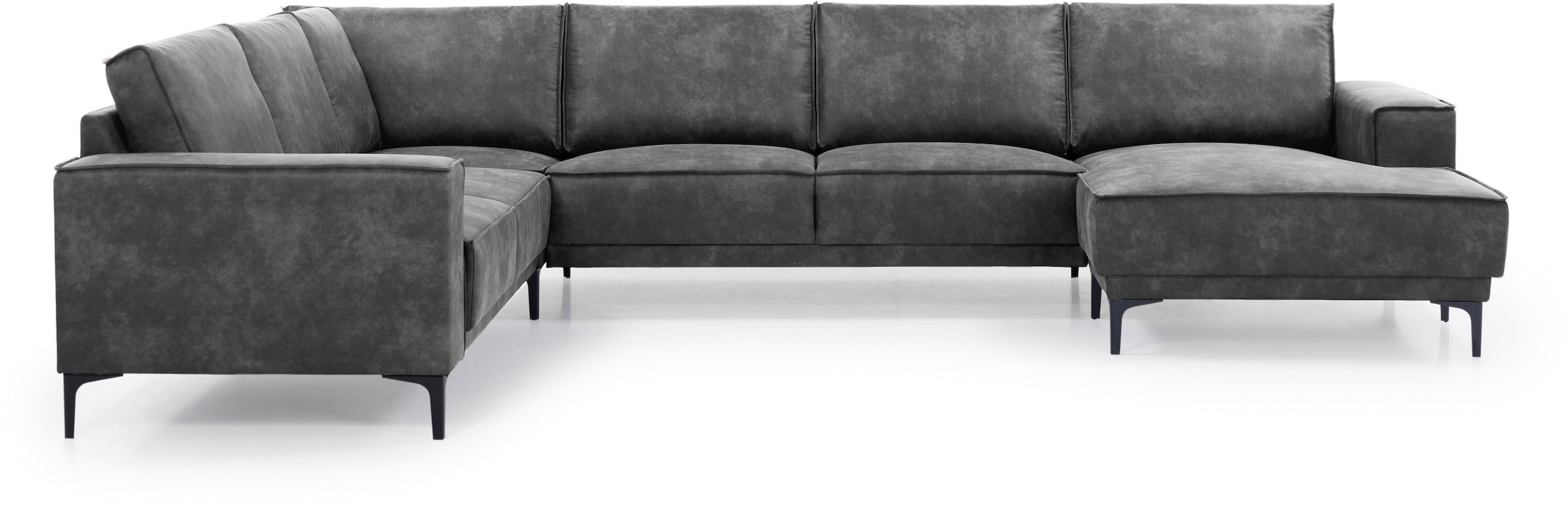 GOODproduct Wohnlandschaft »OLAND Luxus-Microfaser U-Form, XXL, B: 342 cm, Skandi-Design« Skandi-Design in Struktur, Flachgewebe, Luxus-Microfaser, Boucle