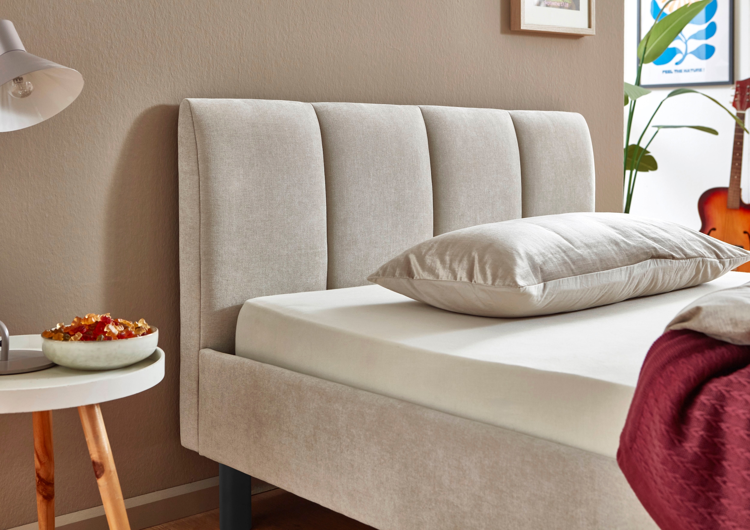 meise.möbel Polsterbett »Joker, in verschiedenen Breiten und Farben erhältlich« wahlweise mit schwarzem oder eichefarbigem Holzfuss