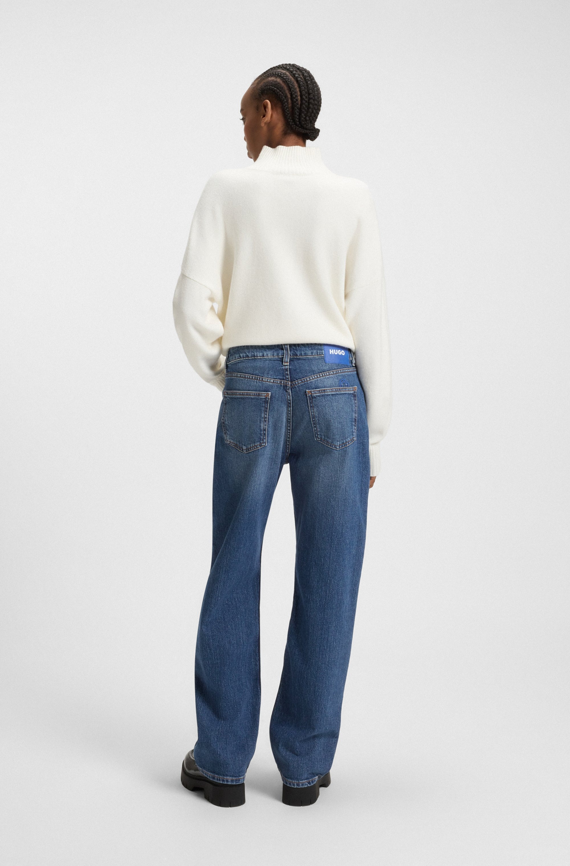 HUGO Blue Jeans droit »Elyah« Straight Fit Jeans mit hoher Leibhöhe, Tall Länge 36