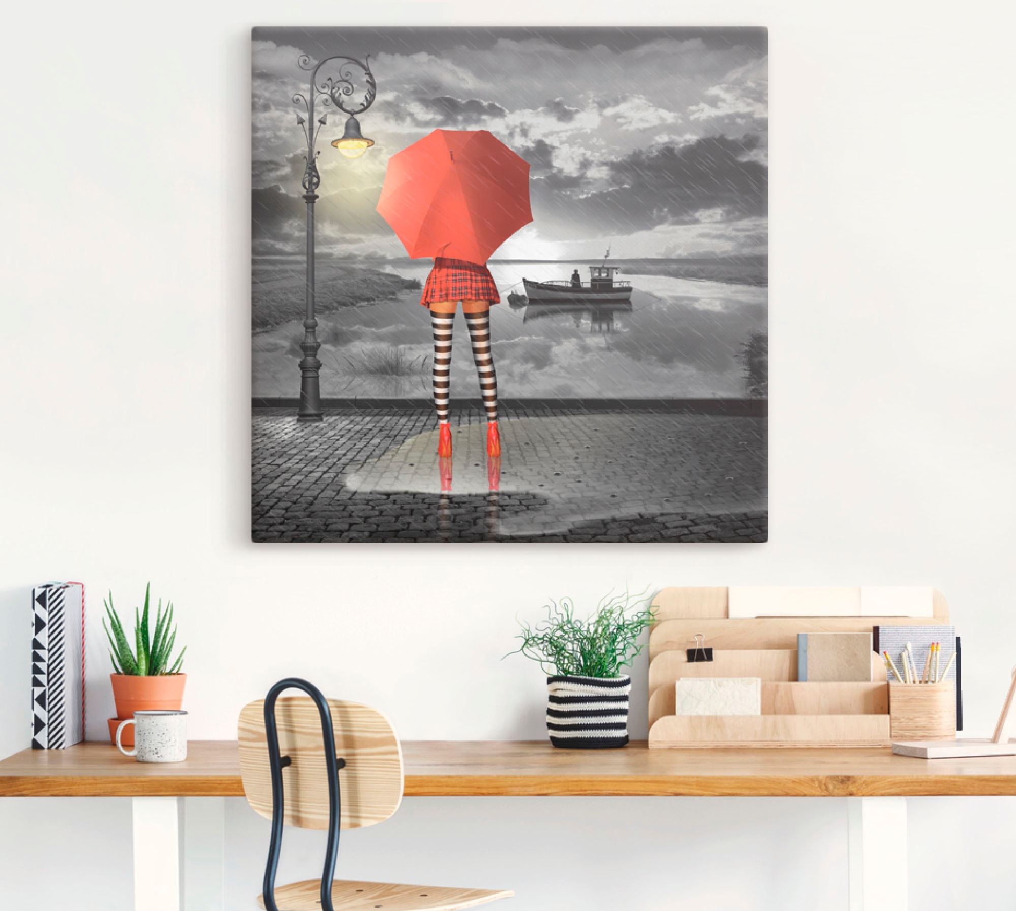 Artland Leinwandbild »Sonnige Aussichten« Frau 1 Stk. tlg. auf Holzrahmen gespannt