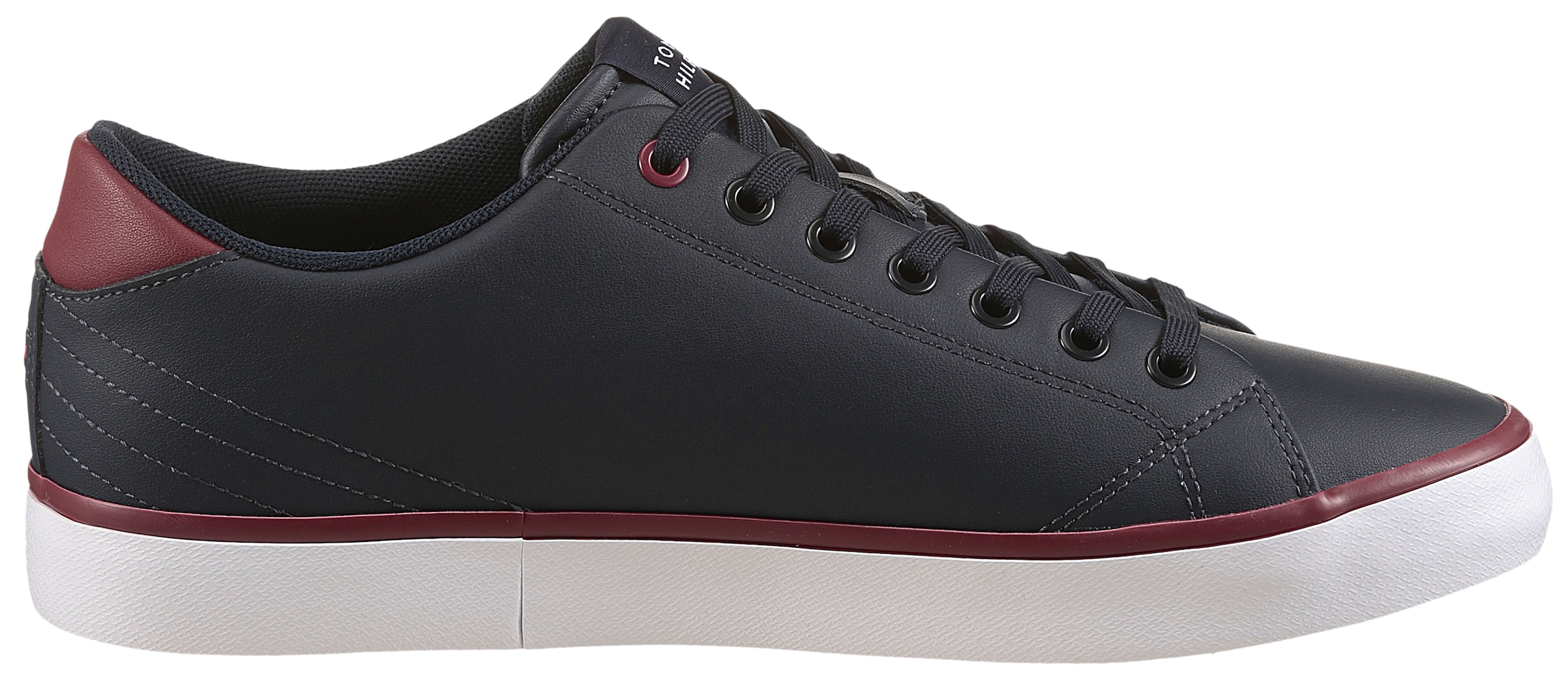 Tommy Hilfiger Sneakers »TH HI VULC CORE LOW LEATHER«  , Freizeitschuh, Halbschuh, Schnürer mit gepolstertem Schaftrand