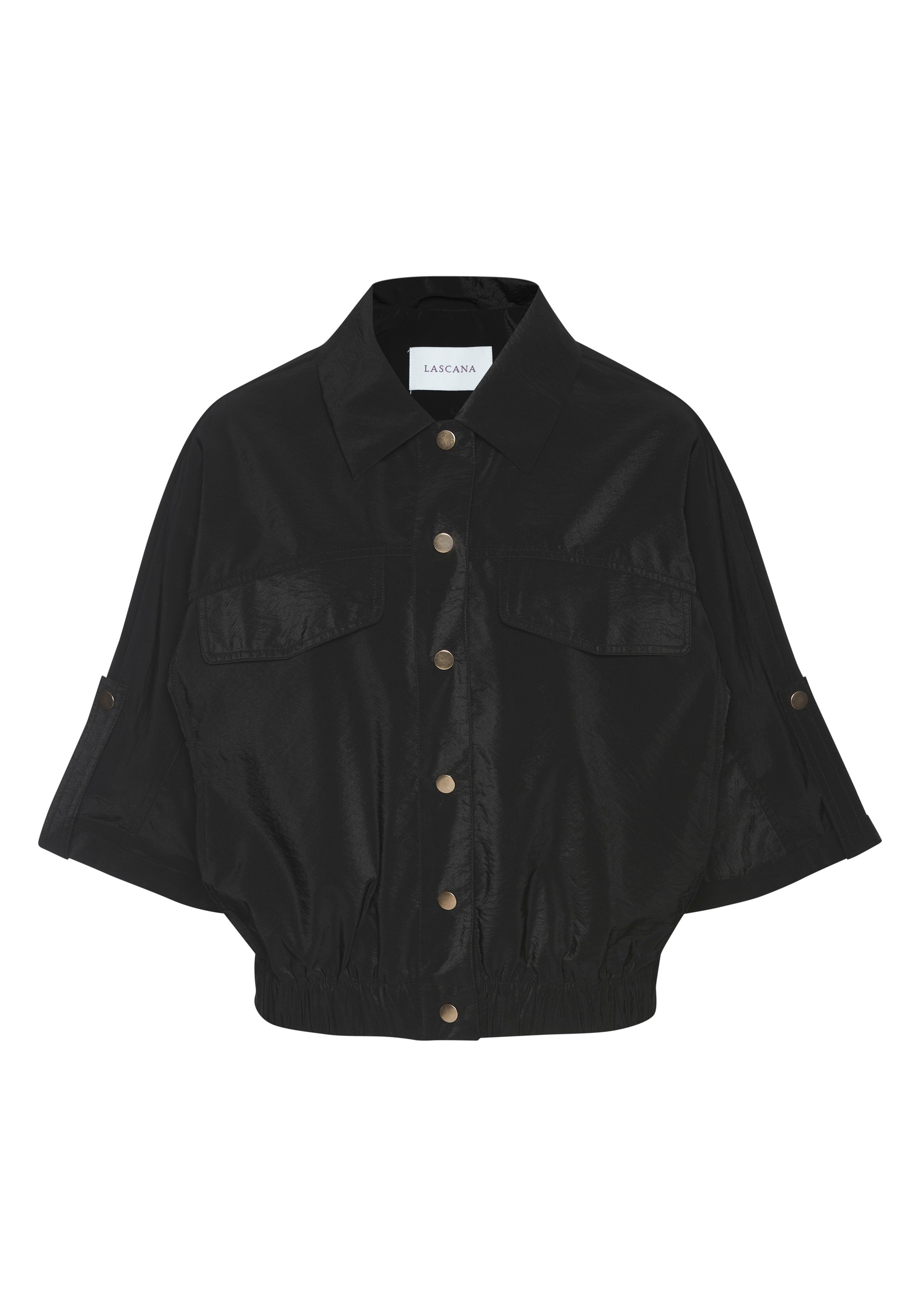 LASCANA Blouson »aus leichter Webware mit 3/4-Ärmeln« Sommerjacke, leichte Übergangsjacke, Safarijacke, kurze Blousonjacke