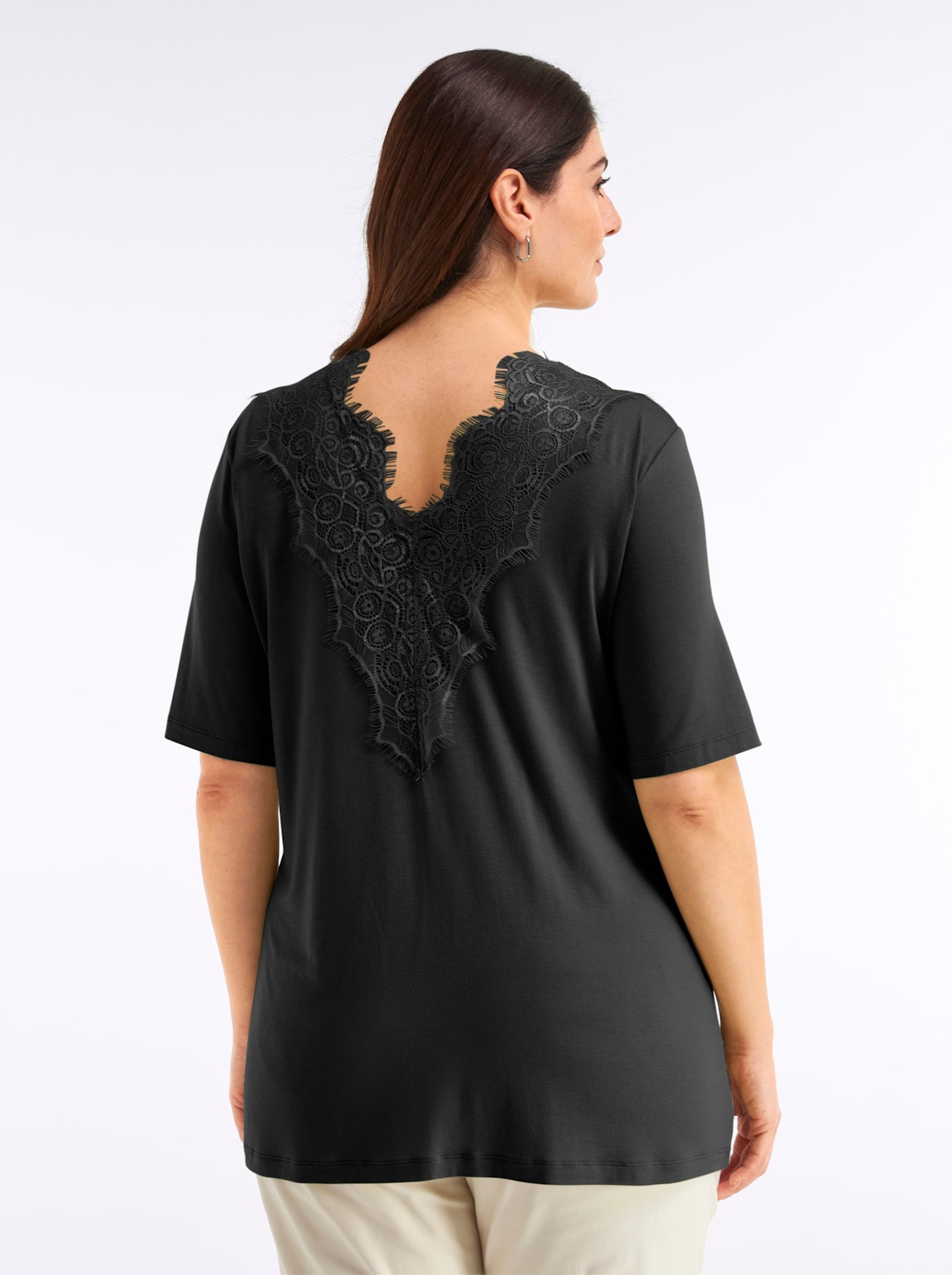 Sheego Spitzenshirt »Halbarmshirt« 1