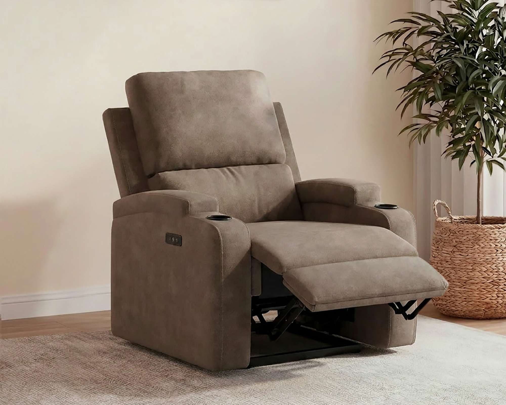 GOODproduct Fauteuil de relaxation »NAPORI Microfaser, Kinosessel, Multimedia-Sessel« Fauteuil TV avec fonction relaxation manuelle et électrique et porte-boisson