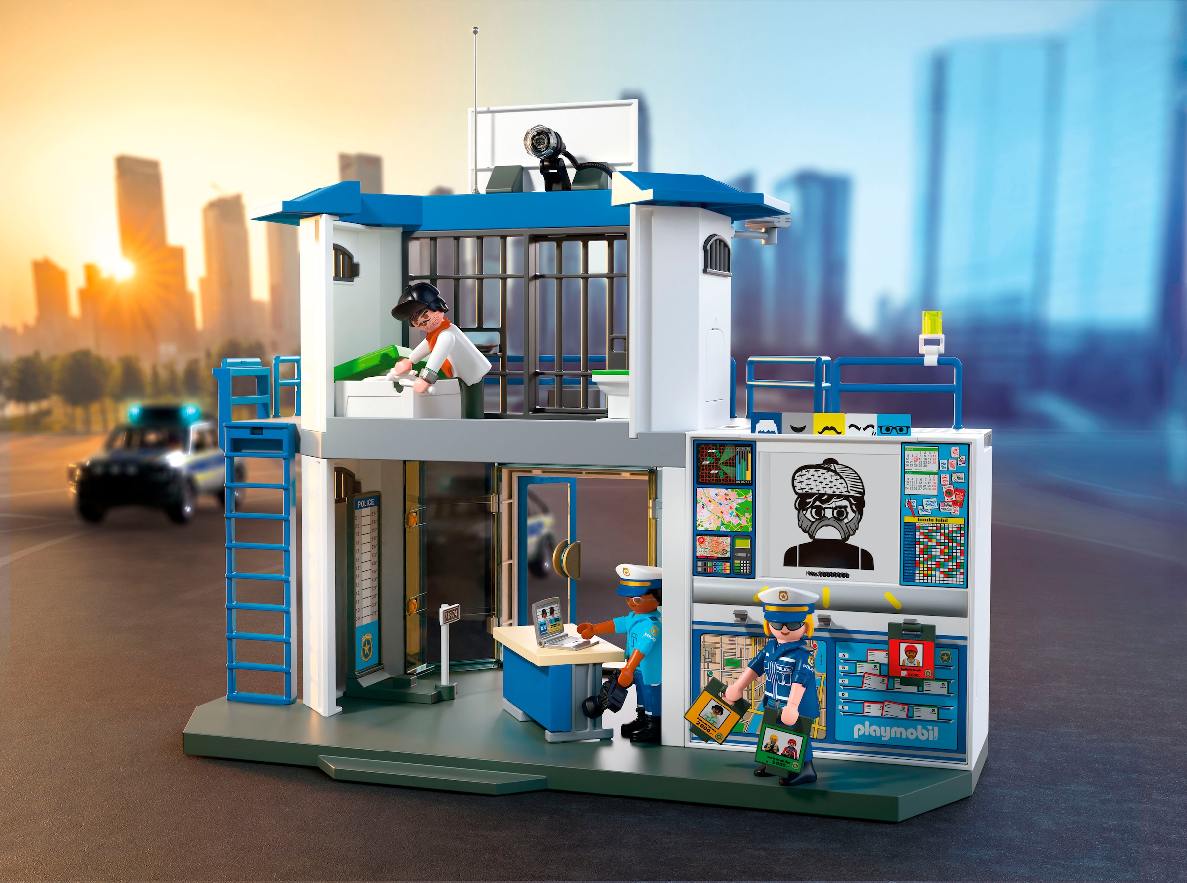 Playmobil® Konstruktions-Spielset »Polizeiwache mit Fahndungsraum (71874), Action Heroes« Made in Europe