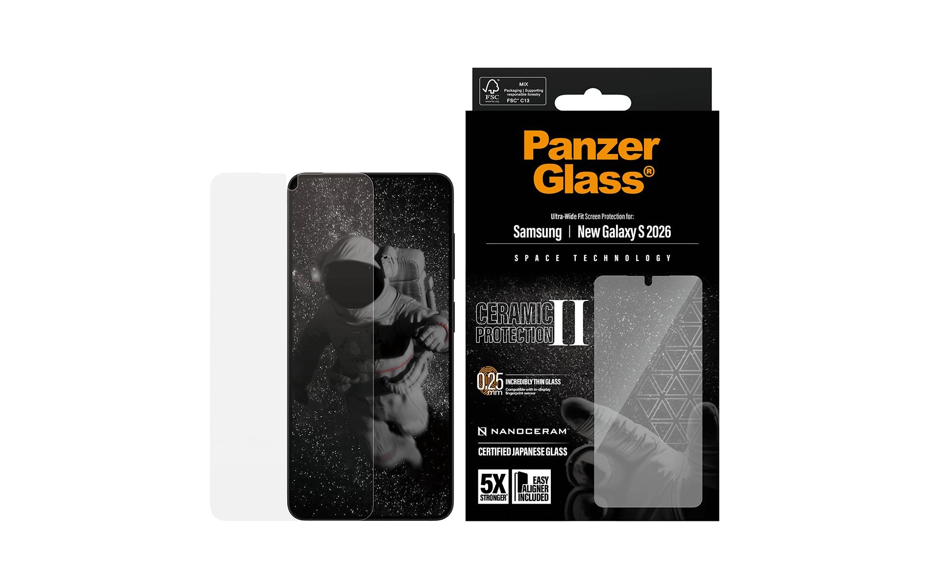 PanzerGlass Displayschutzglas »Ultra-Wide Fit Screen Protector« für Samsung Galaxy S26 Displayschutzfolie, Schutzfolie, Bildschirmschutz, kratz- & stossfest