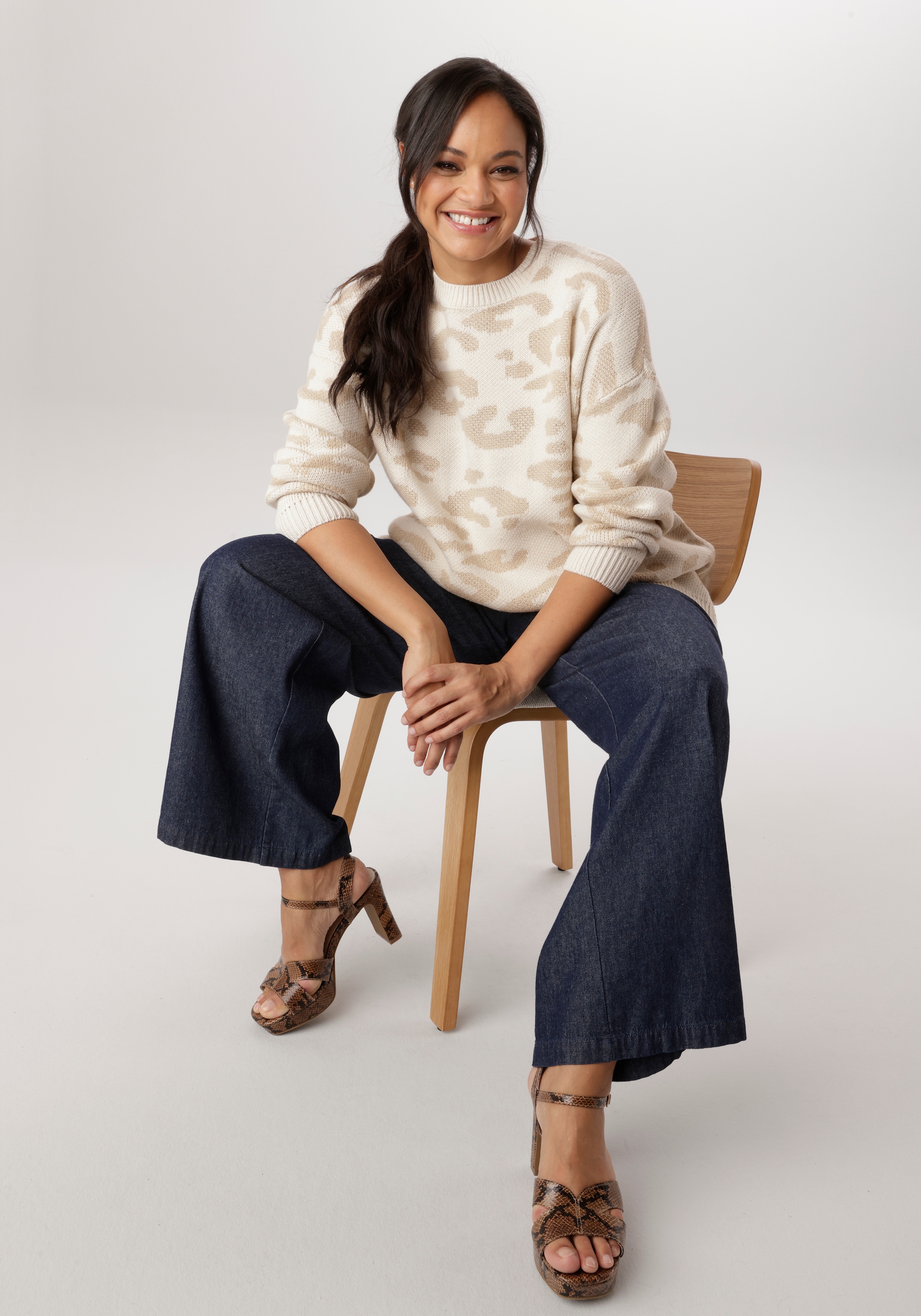 Aniston PLUS Strickpullover im Animal Dessin - NEUE KOLLEKTION