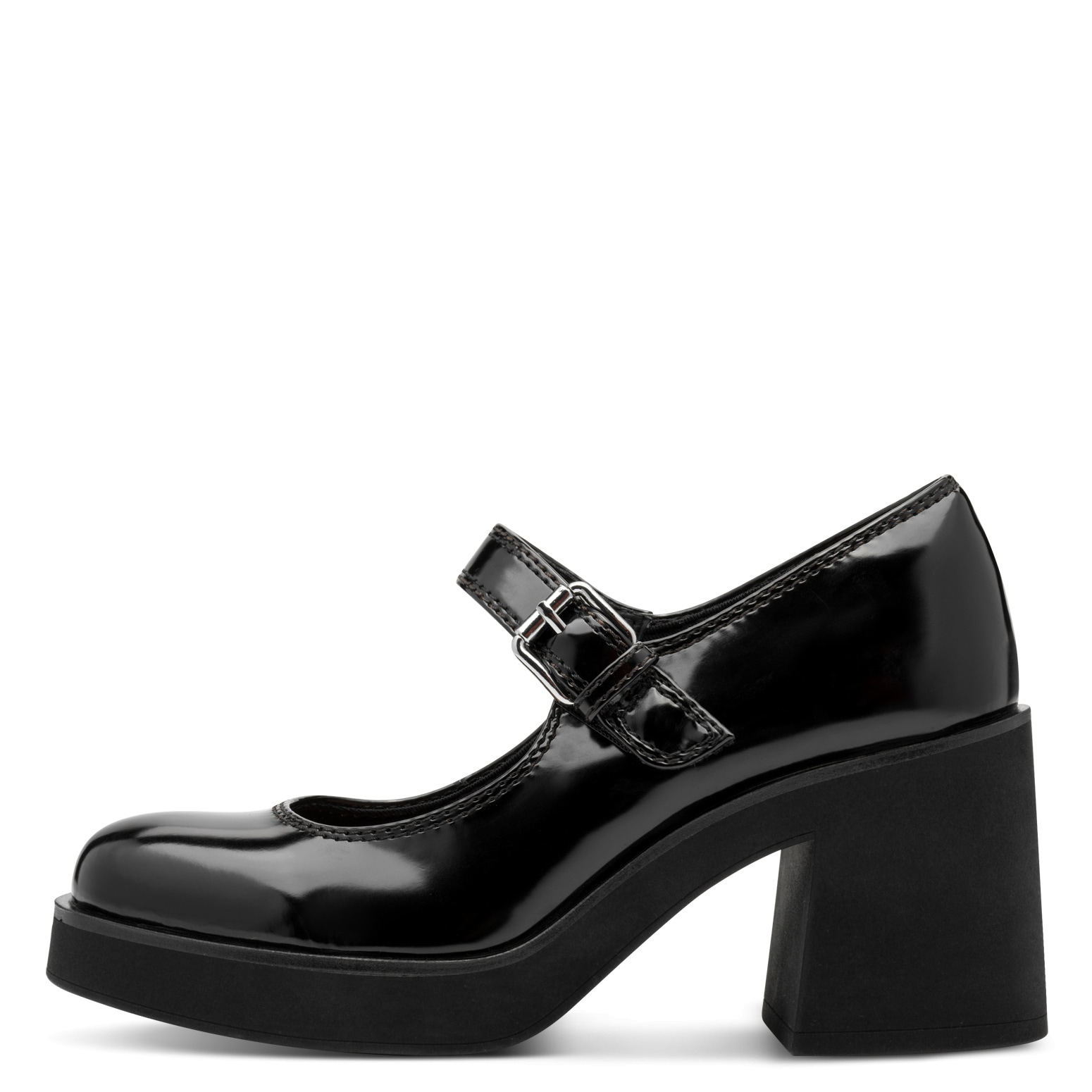 Tamaris Escarpins à bride  talon bloc, escarpin élégant à bride, chaussure en fabrication vegan