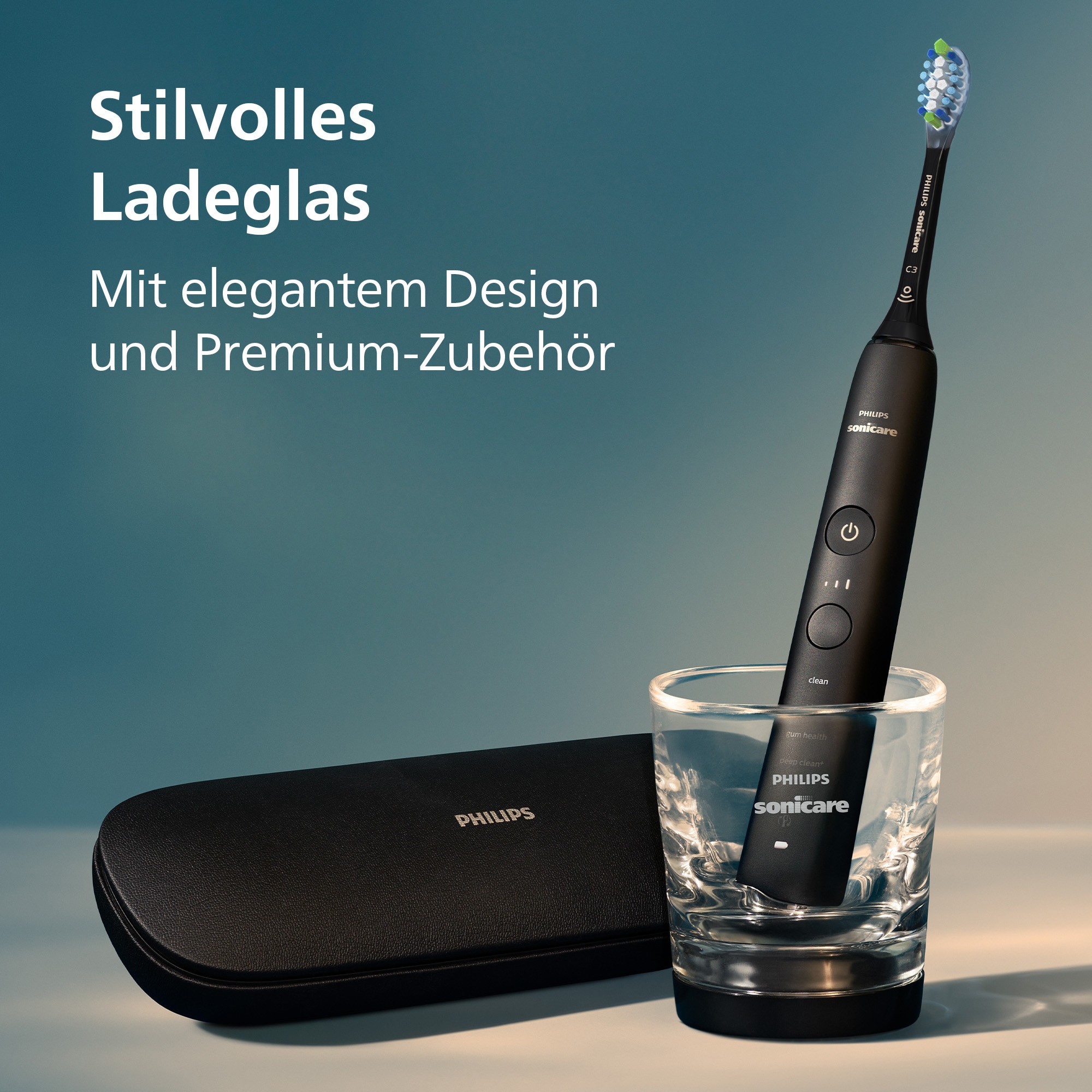 Philips Sonicare Brosse à dents électrique »DiamondClean 9000 HX9913/18« 2 cuis Aufsteckbürsten mit integriertem Drücksensor, 4 Putzprogramme und 3 Intensitätsstufen