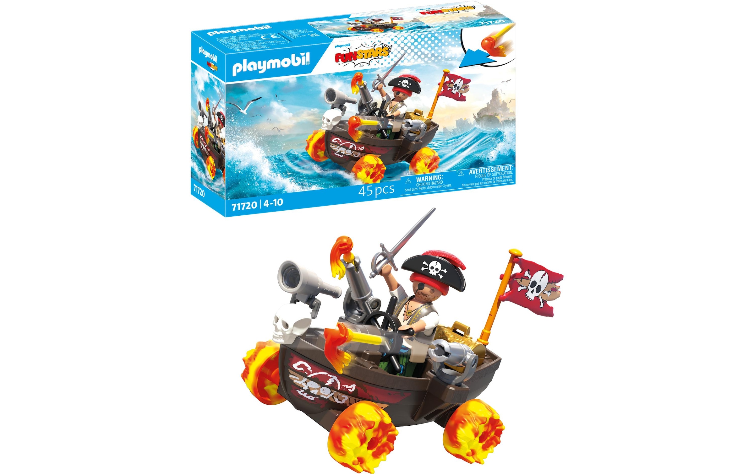 Playmobil® Jeu de construction »Playmo-Karts: Rasendes Piratenboot 71720«