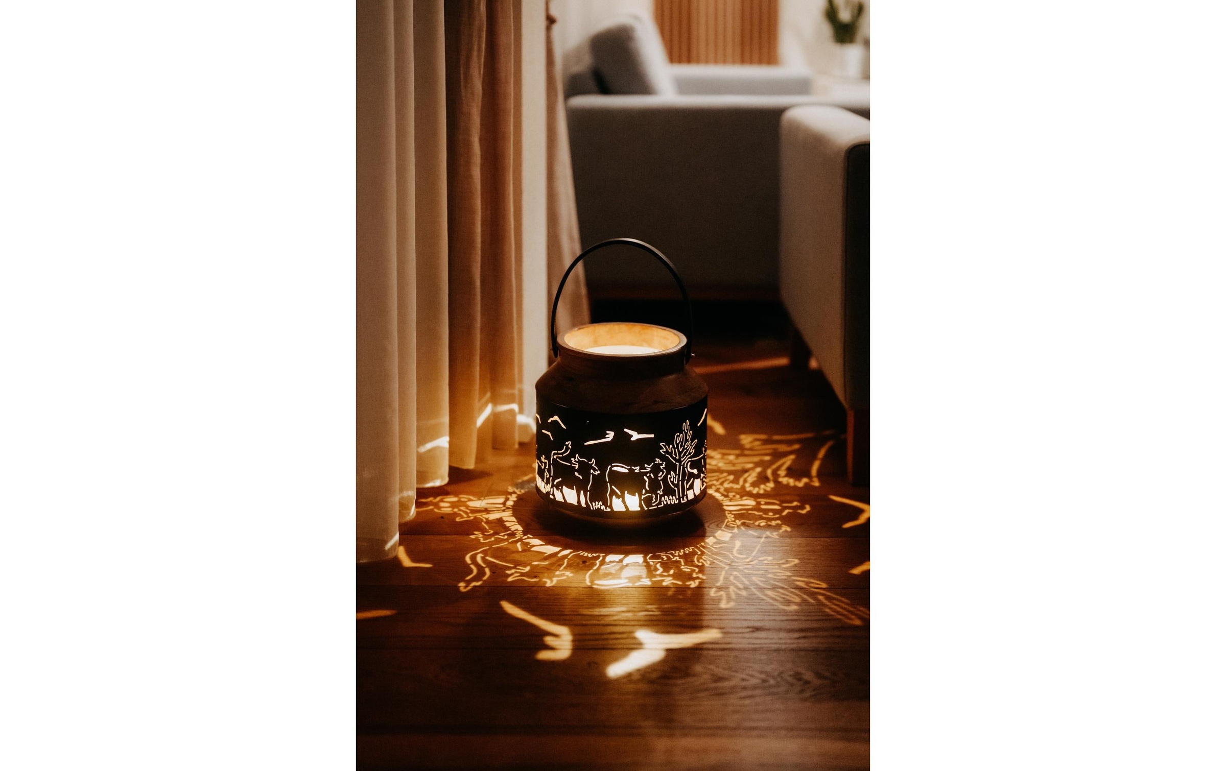 Kadastar Kerzenlaterne »Alpaufzug Familie« Laterne Scherenschnitt