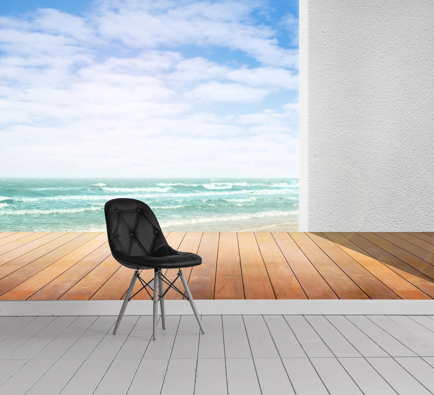 queence Papier peint photo »3D Optik am Meer« Motif | imprimé | mer | réaliste lisse panneaux muraux, autocollants, papier peint, stickers, déco murale, motif photo XXL