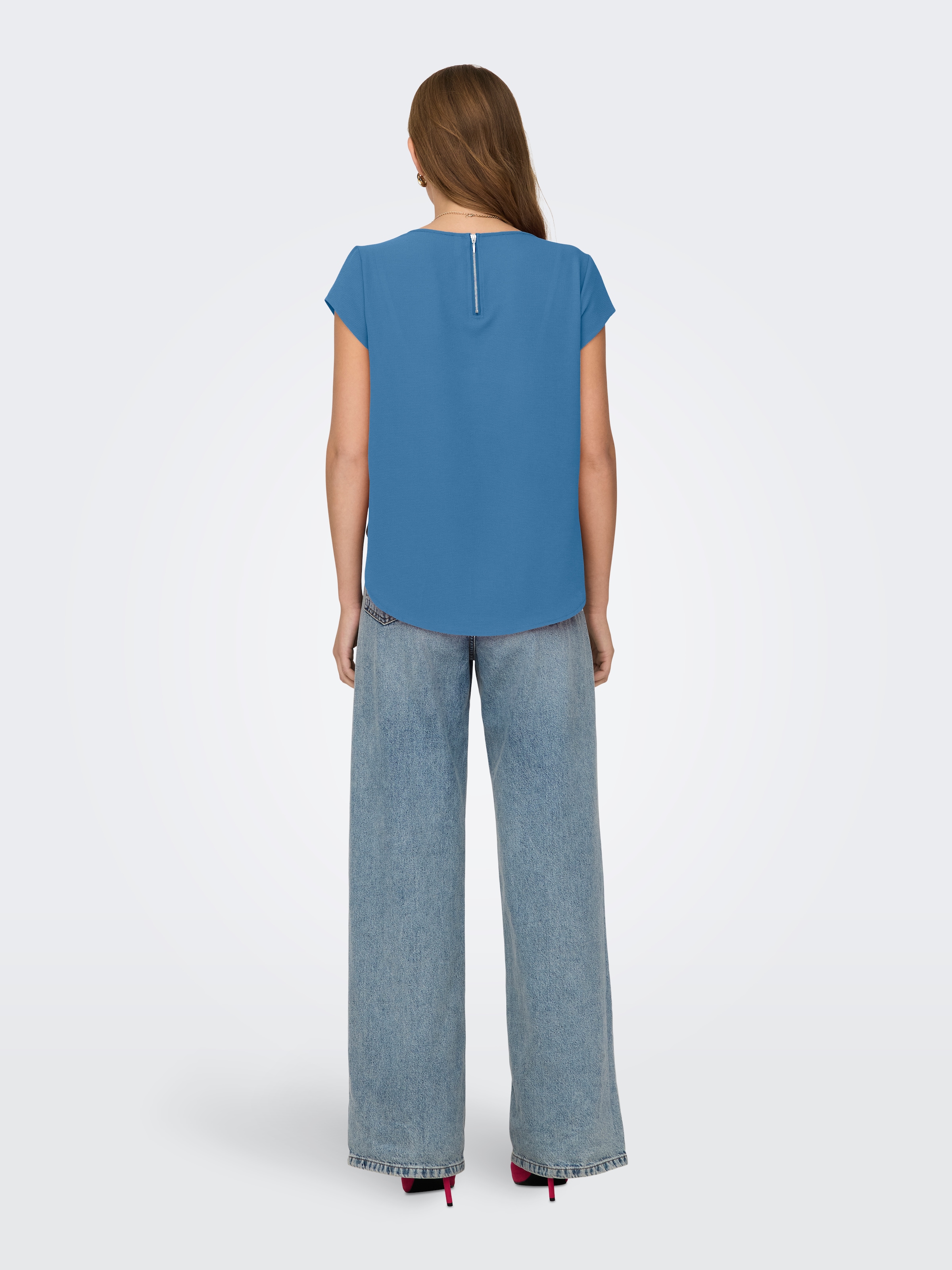 ONLY Blouse à manches courtes »ONLVIC – feminines Blusenshirt in lockerer Form« mélange de matériaux, coupe régulière