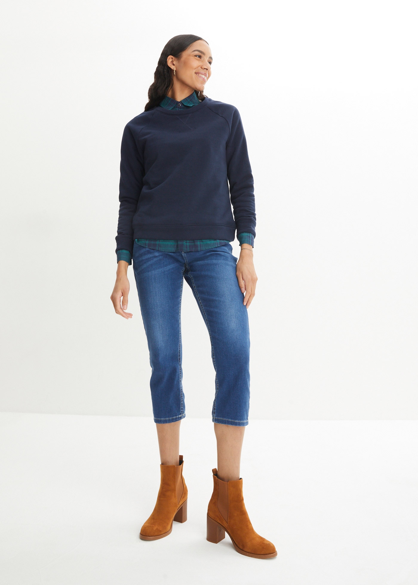 bonprix 7/8-Jeans 2 Stk. schmal geschnitten und leichte used Optik
