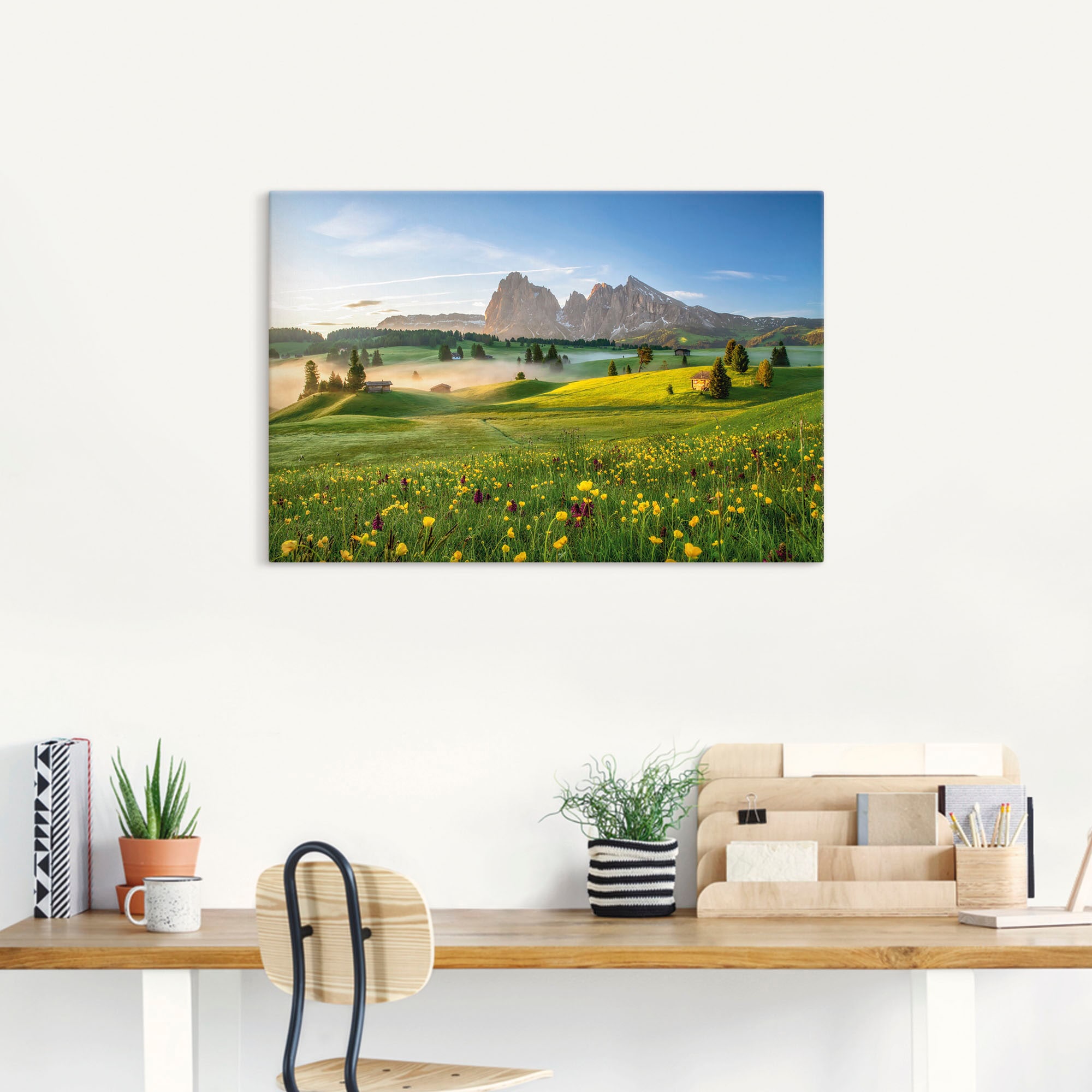 Artland Wandbild »Frühling auf der Seiser Alm« Berge & Alpenbilder 1 Stk. tlg. als Alubild, Leinwandbild, Wandaufkleber oder Poster in versch. Grössen