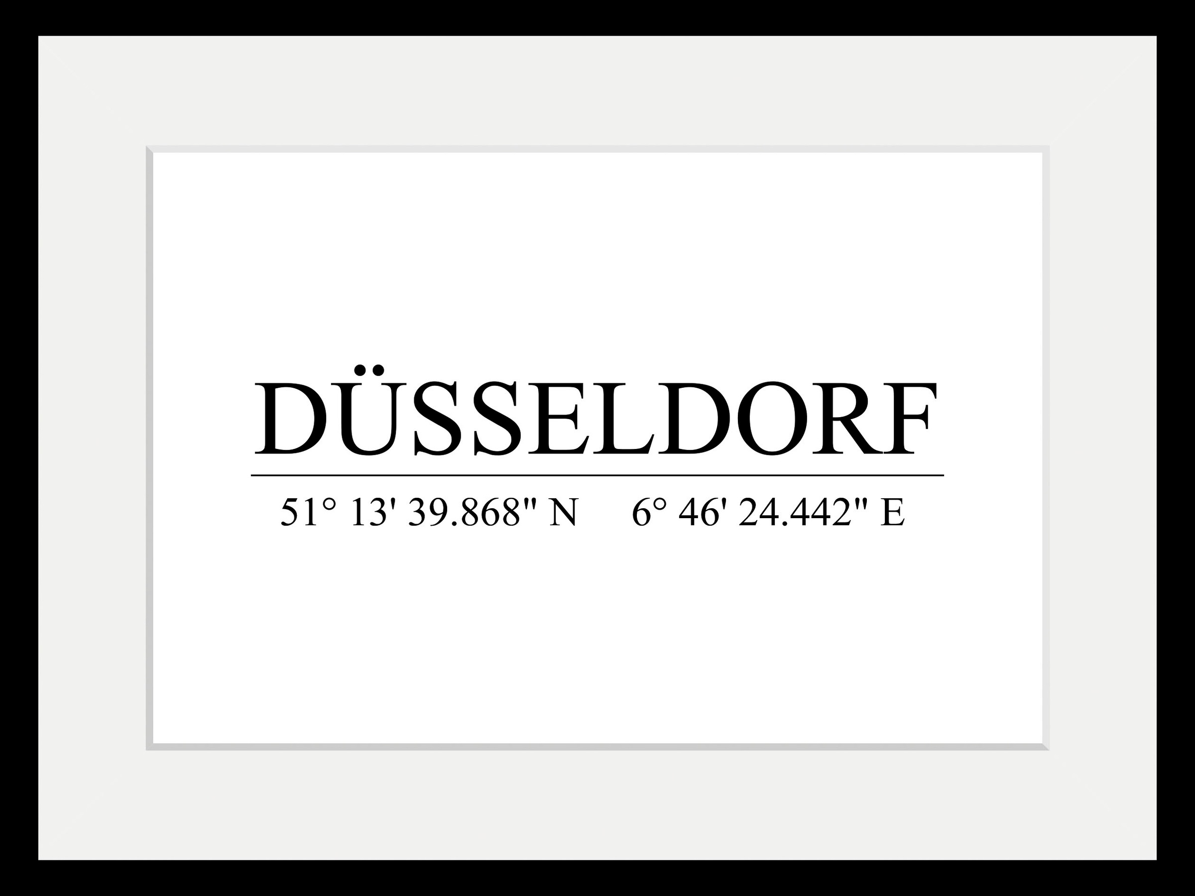 queence Bild »DÜSSELDORF« Düsseldorf | Schwarz-Weiss | Stadt | Städte 1 Stk. tlg. HD Premium Poster-Druck inkl. Holzrahmen