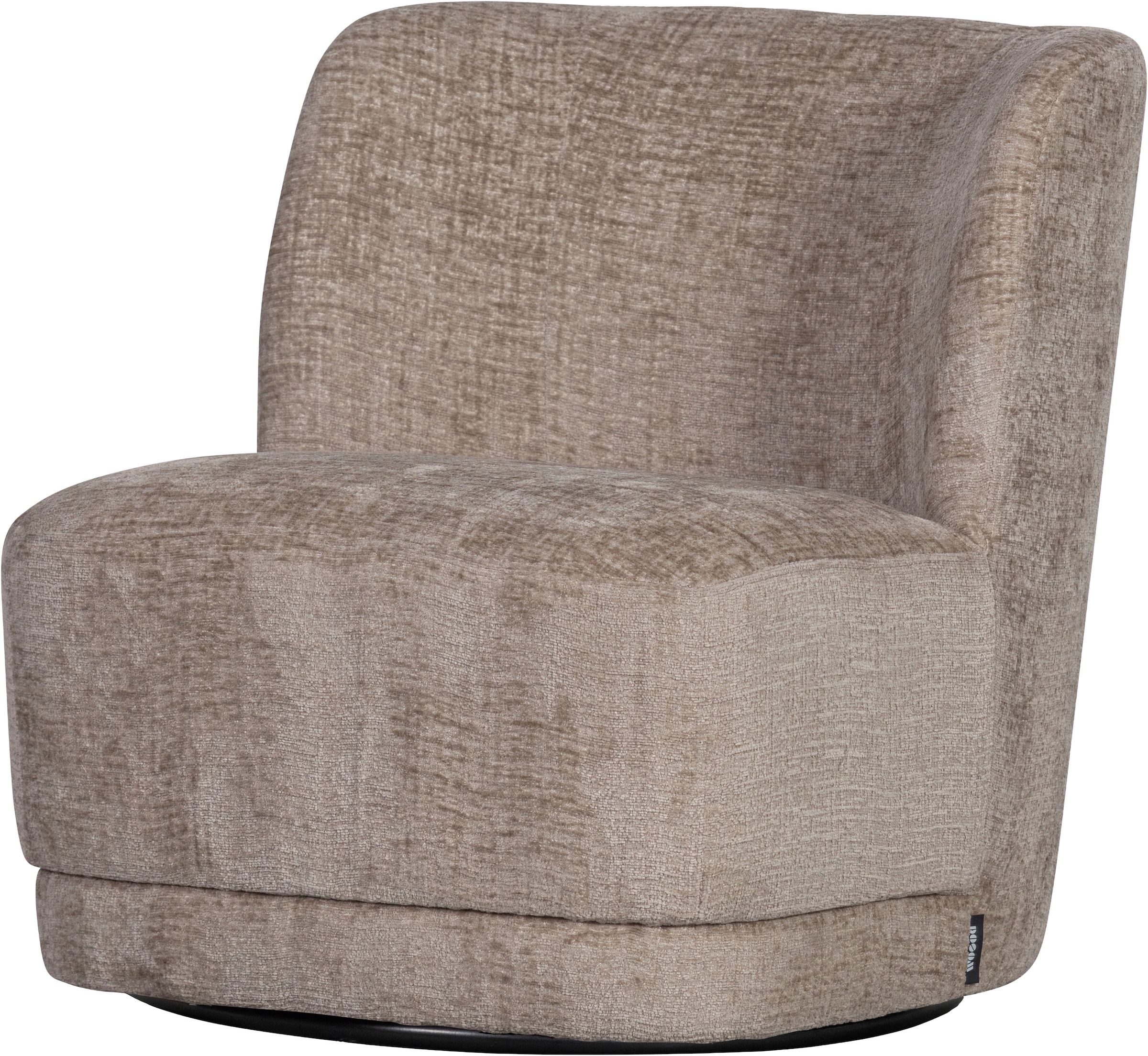 WOOOD Fauteuil pivotant »Atty mit struktur-Velvetbezug und Drehmechanismus B 74 x T 65 x H 75cm« Très haute résistance à l'usure, livré monté, capacité de charge 120 kg