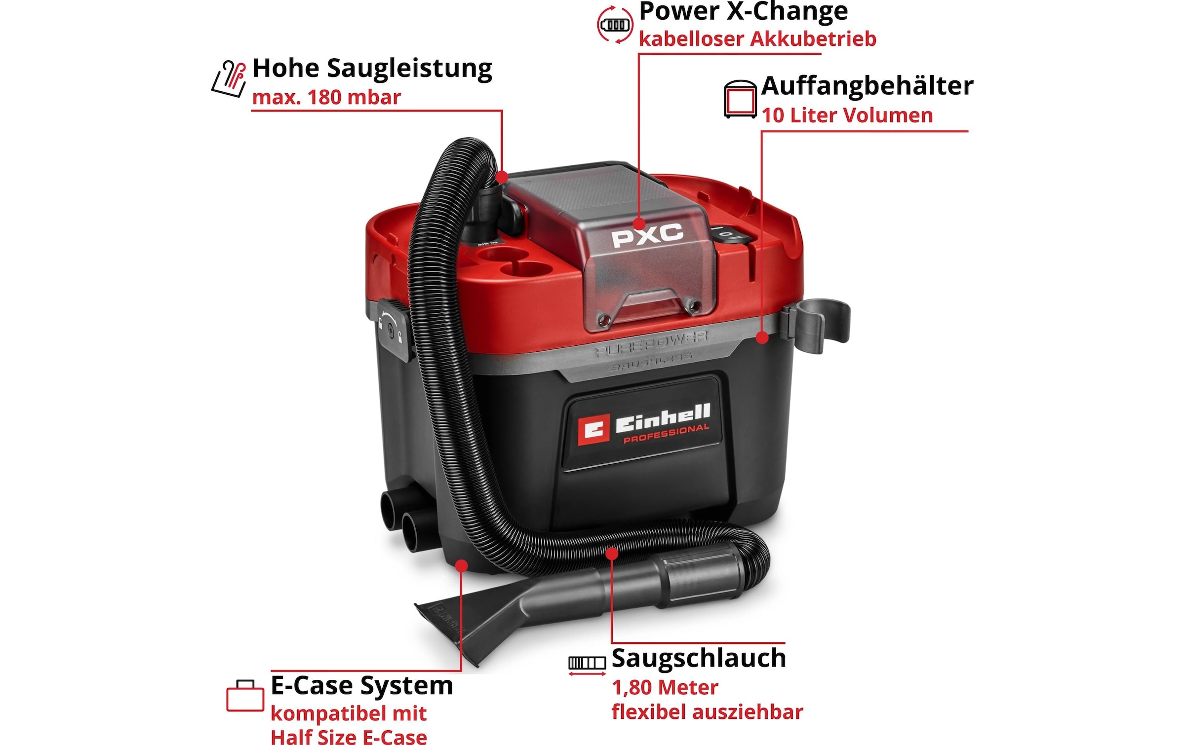   Nass-Trocken-Akkusauger »Einhell Professional TP-VC 18/10 Li BL L (1 x 4.0 Ah)«