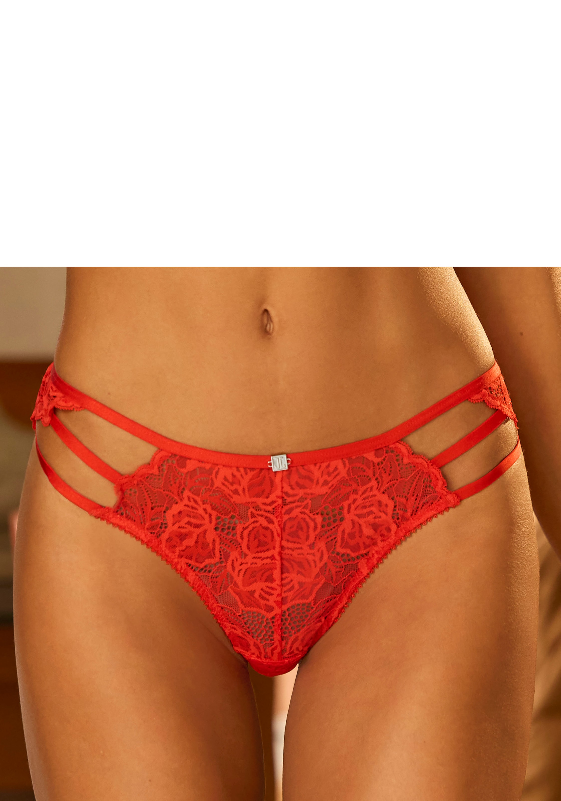 JETTE Panty , aus edler Spitze mit aufregender Bänder-Optik, Reizwäsche