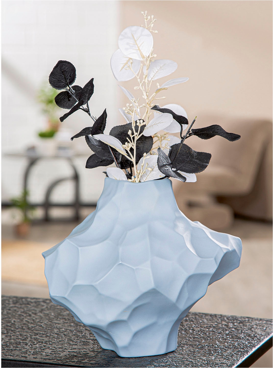 GILDE Tischvase »Vase bauchig Olbia blau H. 20 cm«