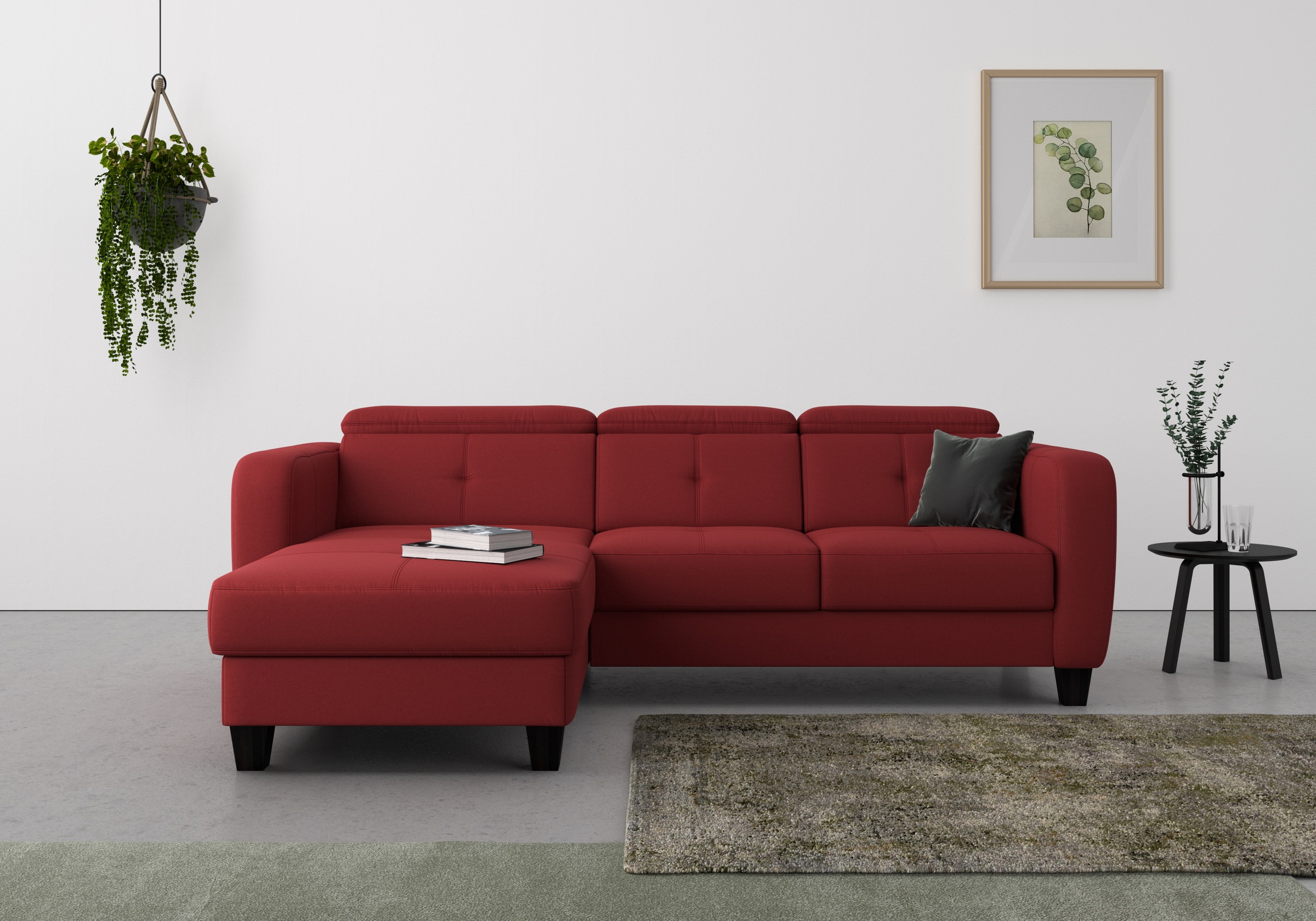 sit&more Ecksofa »Belluci L-Form« inklusive Federkern, wahlweise mit Schlaffunktion und Bettkasten