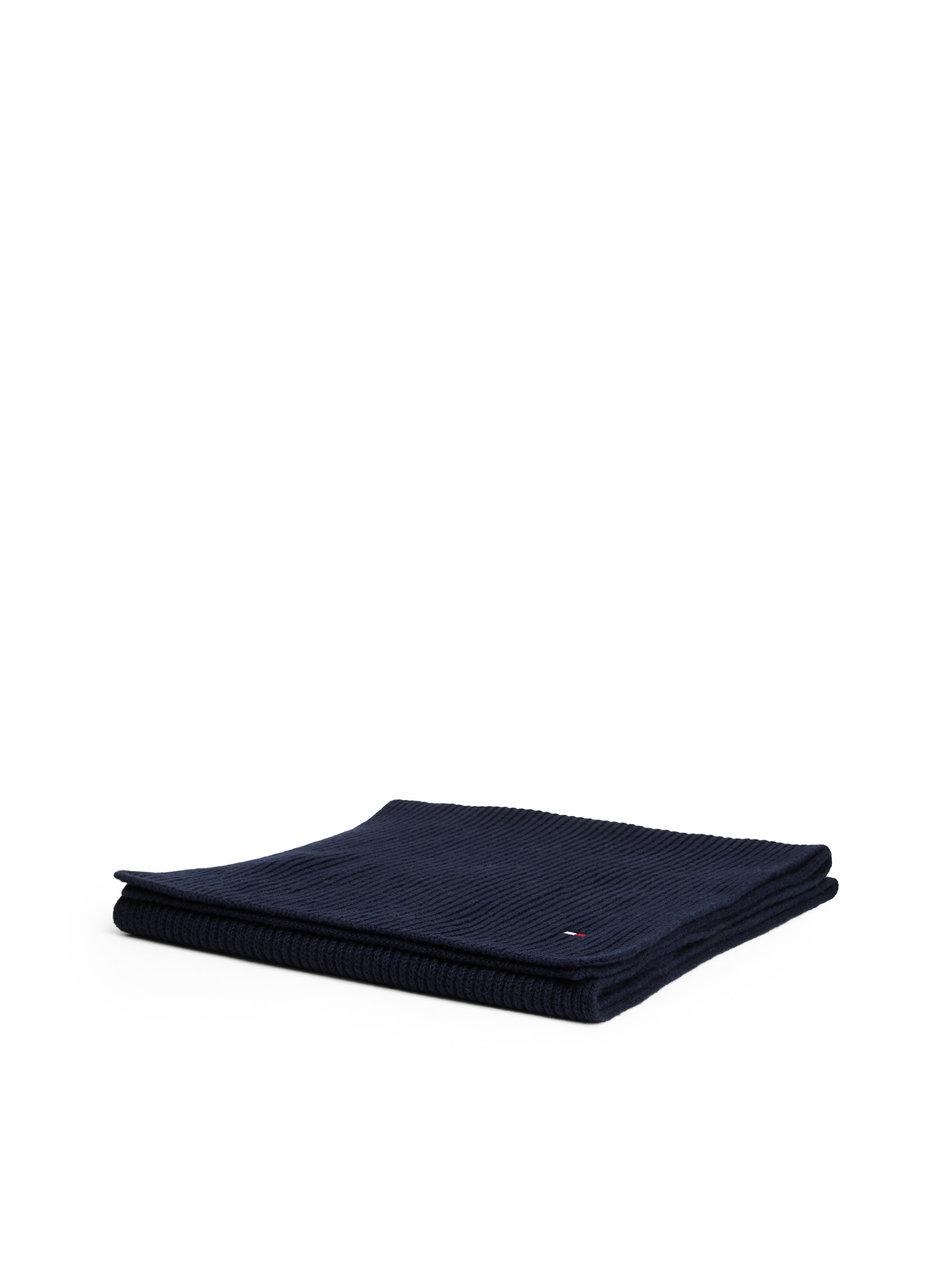 Tommy Hilfiger Écharpe tricotée »TH FLAG PIMA COTTON CASH SCARF« avec broderie logo, avec une part de cachemire Unisexe